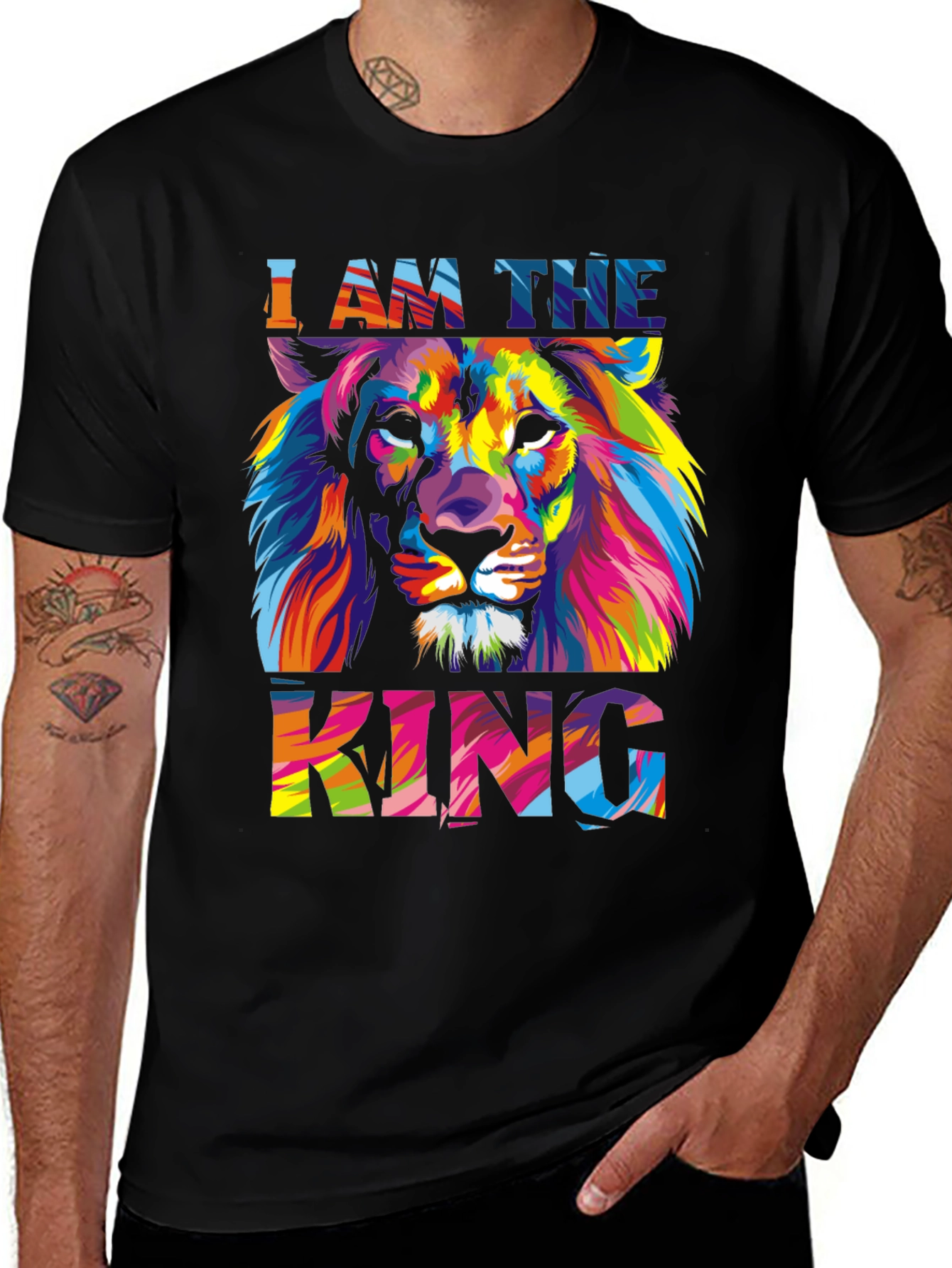 Lion King Graphic Print Mens T-Shirt