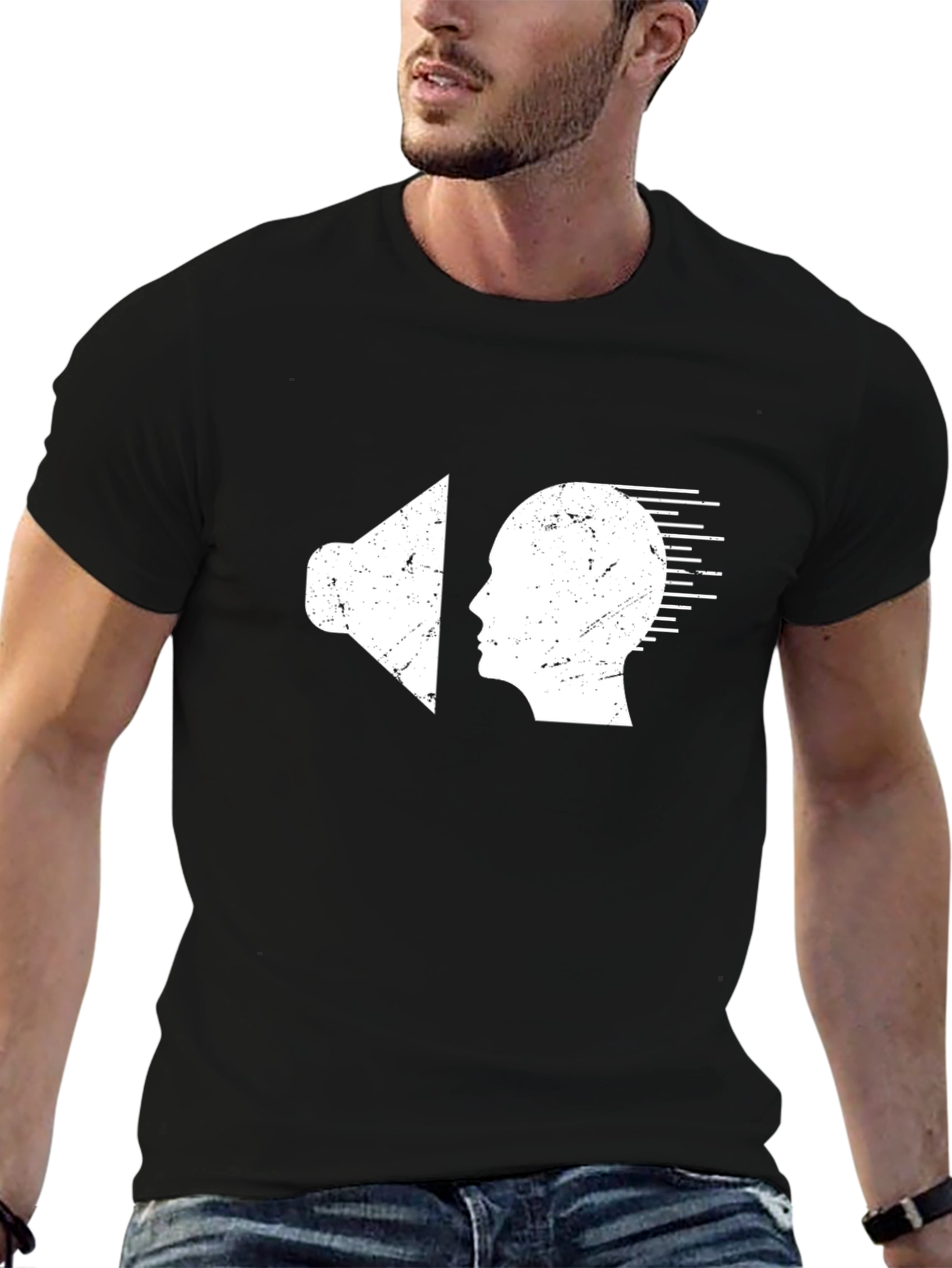 Sound Mind Graphic Tee - Black Cotton T-Shirt