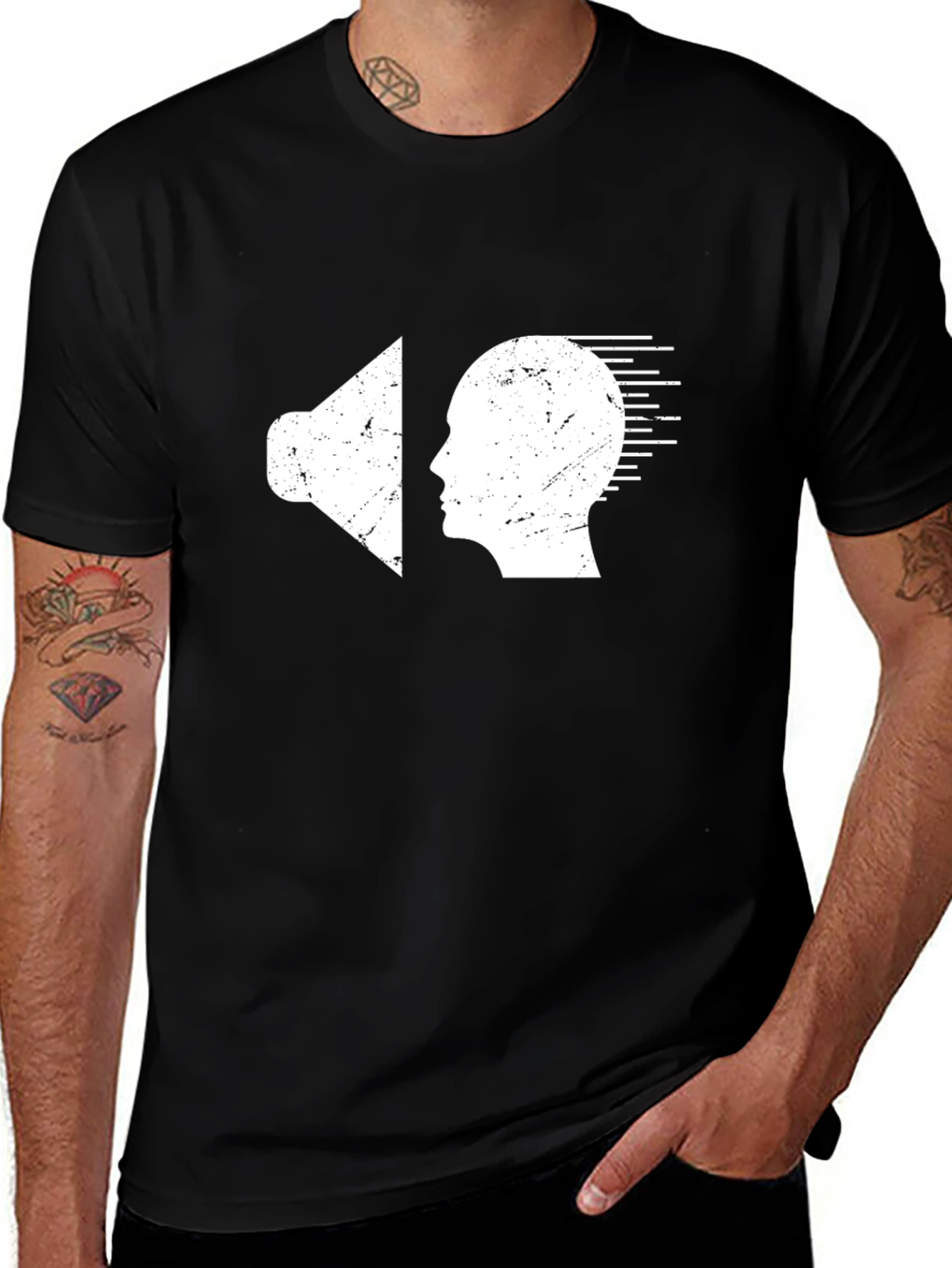 Sound Mind Graphic Tee - Black Cotton T-Shirt