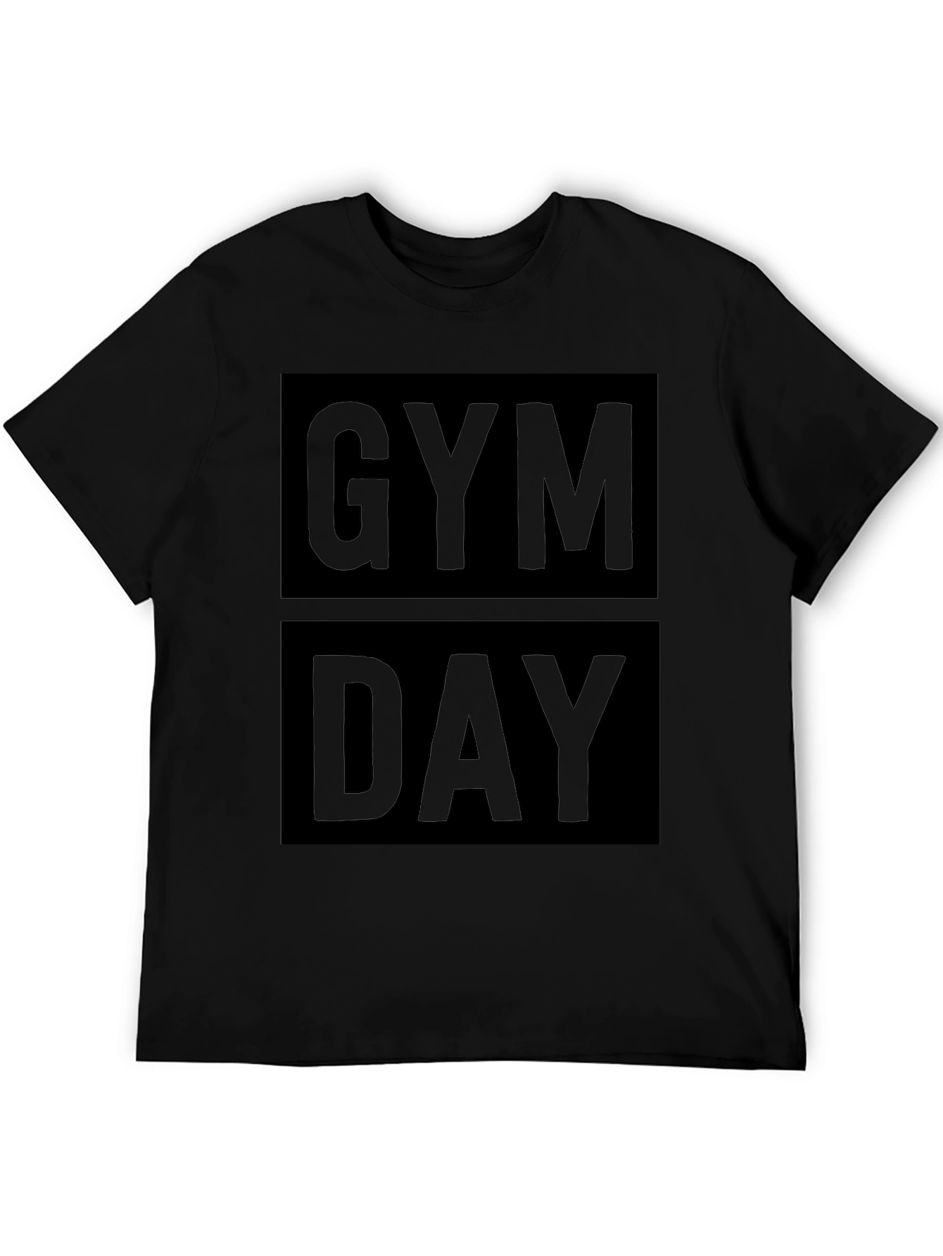 Gym Day Black Graphic T-Shirt
