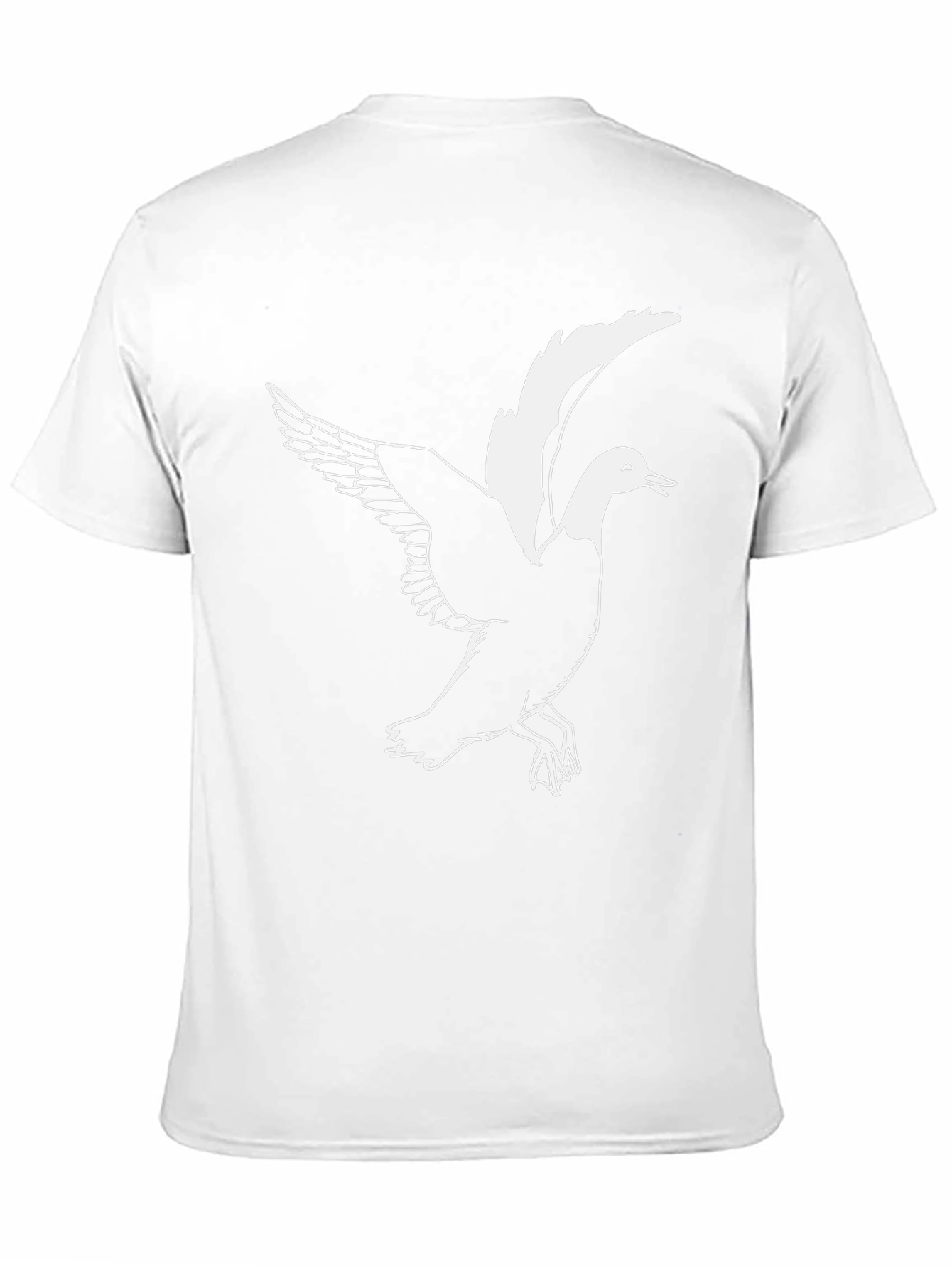 Mens Black T-shirt with Flying Duck Graphic