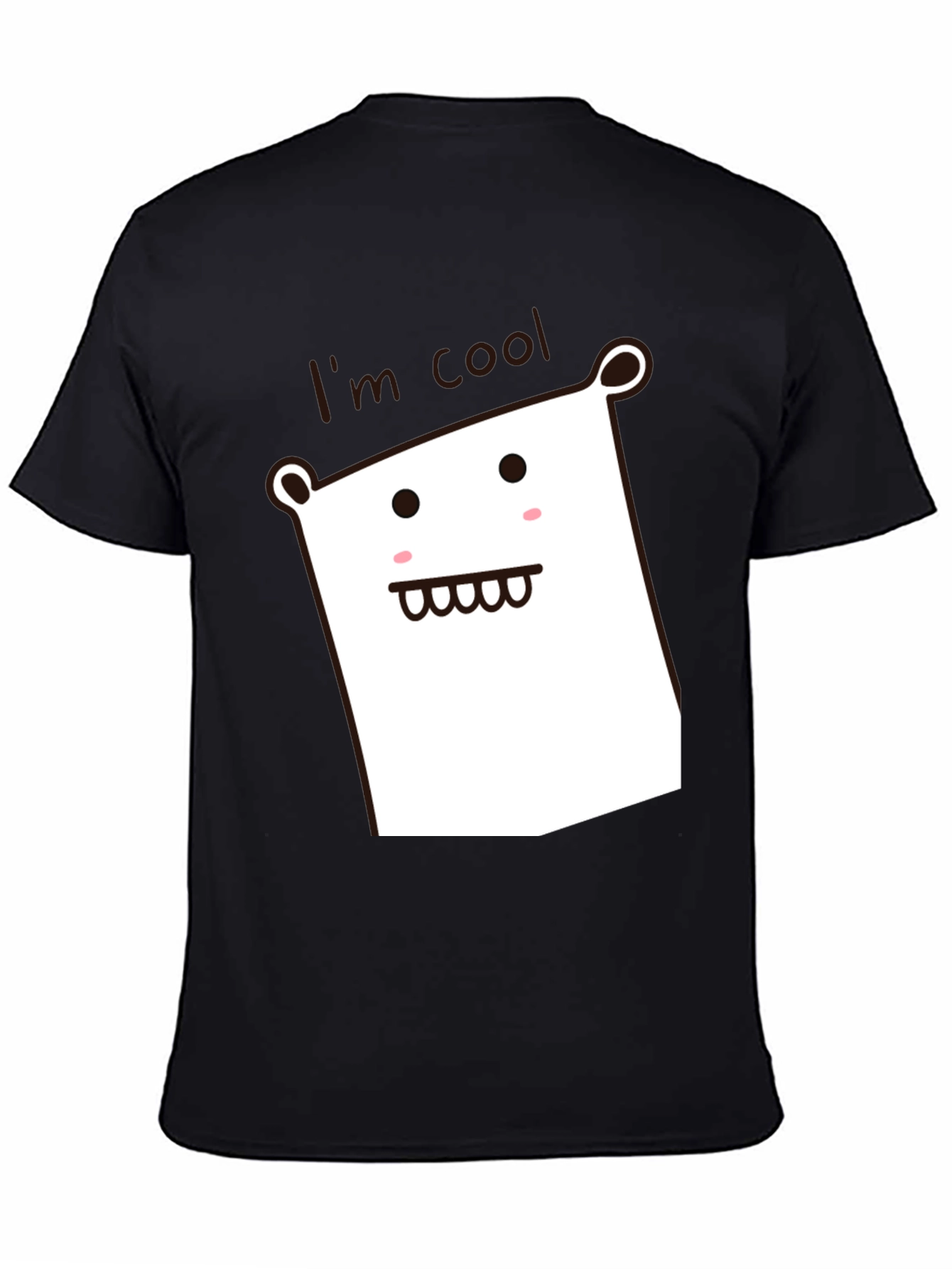 Cool Character Black Cotton Graphic Tee