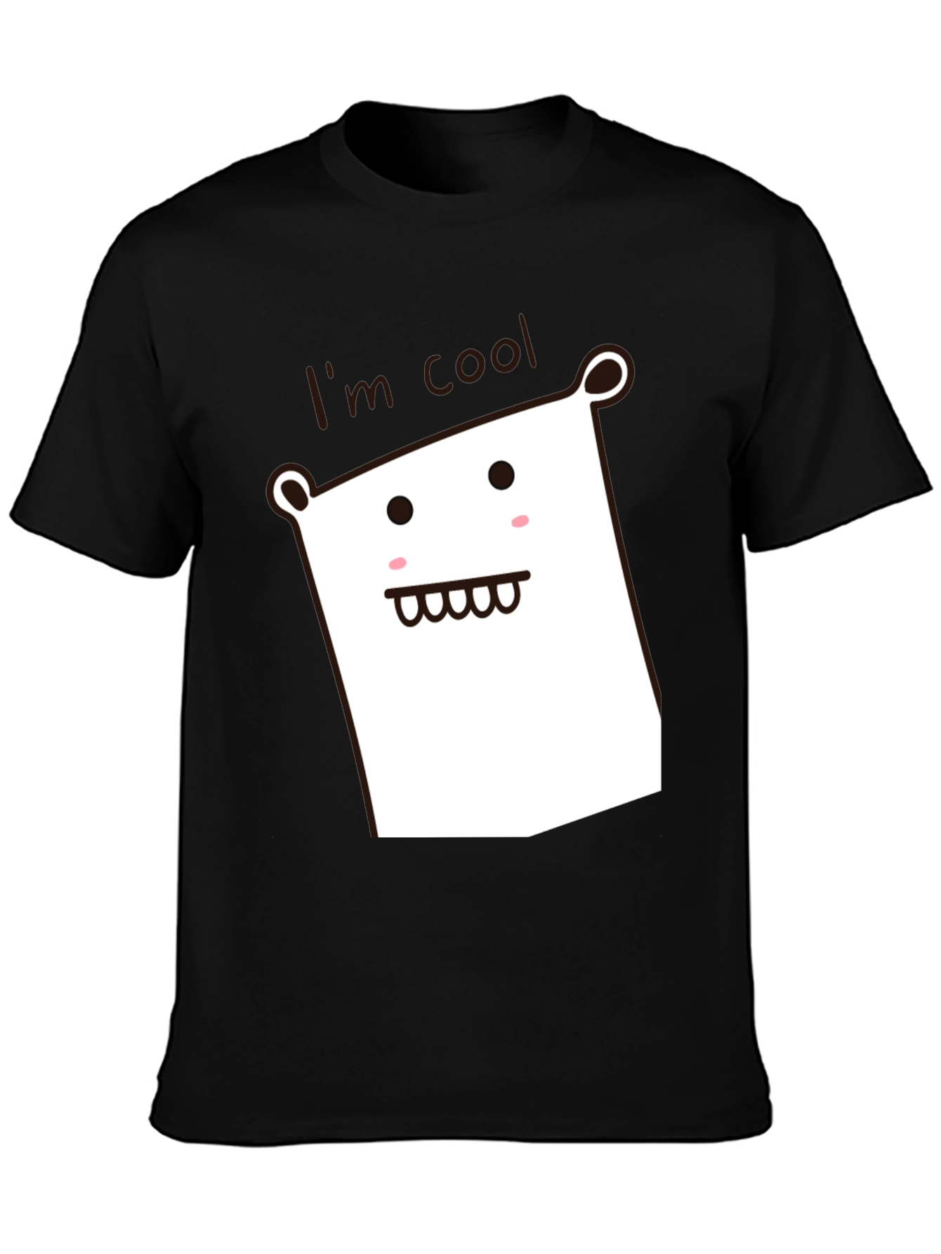 Cool Character Black Cotton Graphic Tee