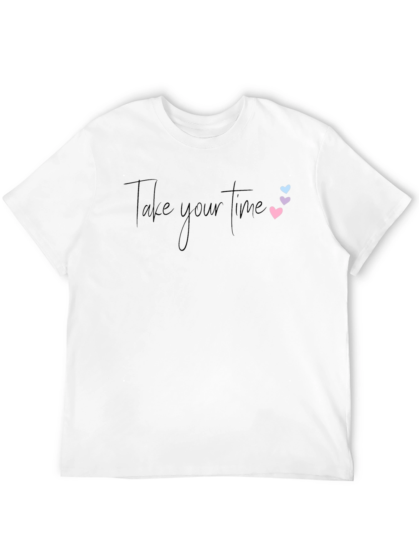 Take Your Time Black Graphic Tee with Hearts