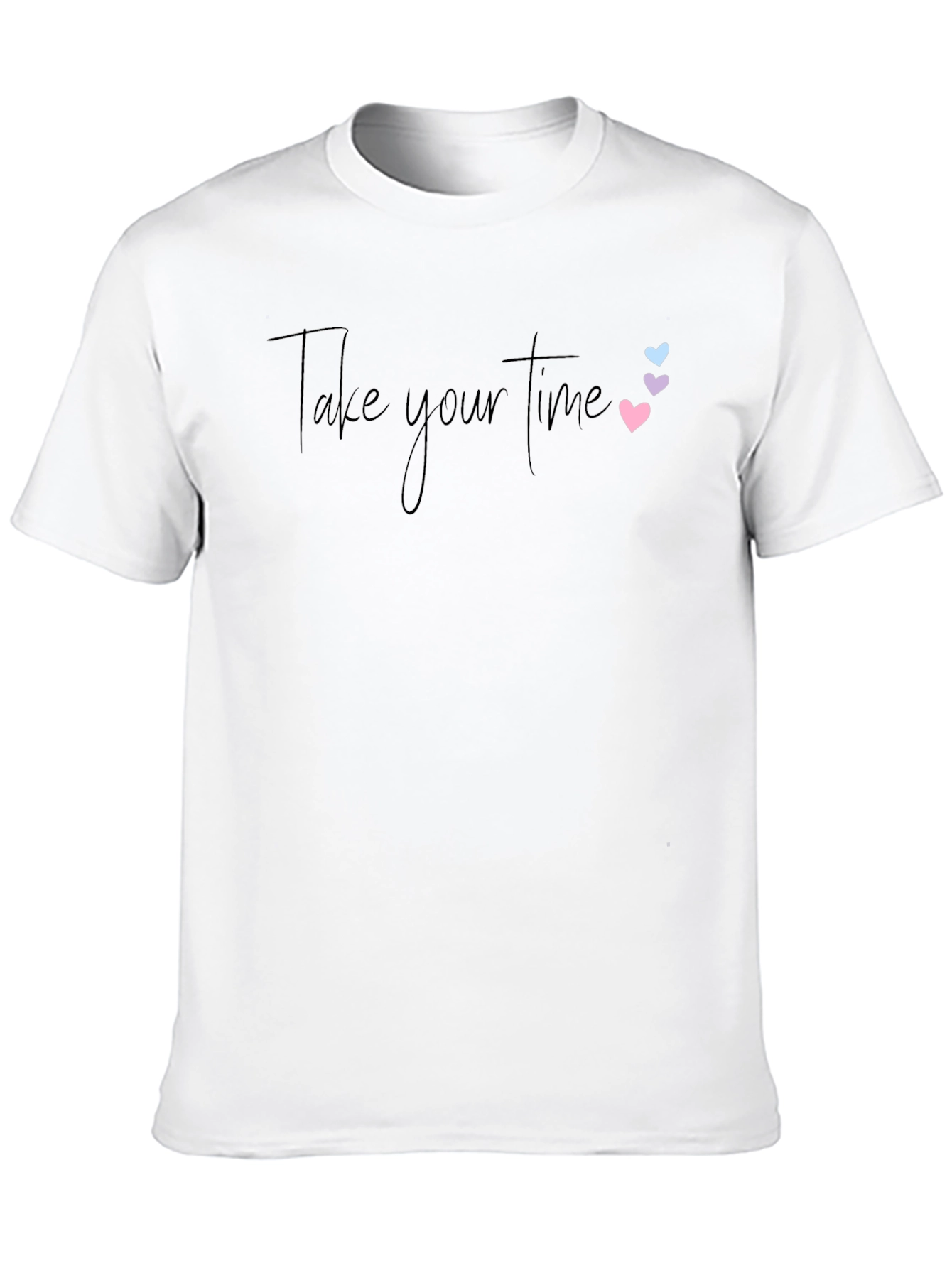 Take Your Time Black Graphic Tee with Hearts
