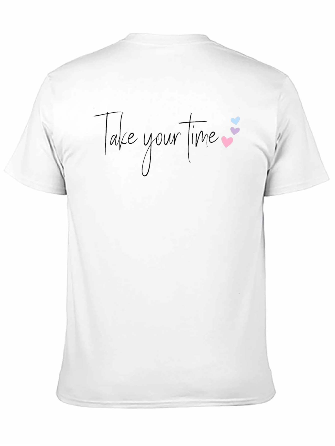 Take Your Time Black Graphic Tee with Hearts