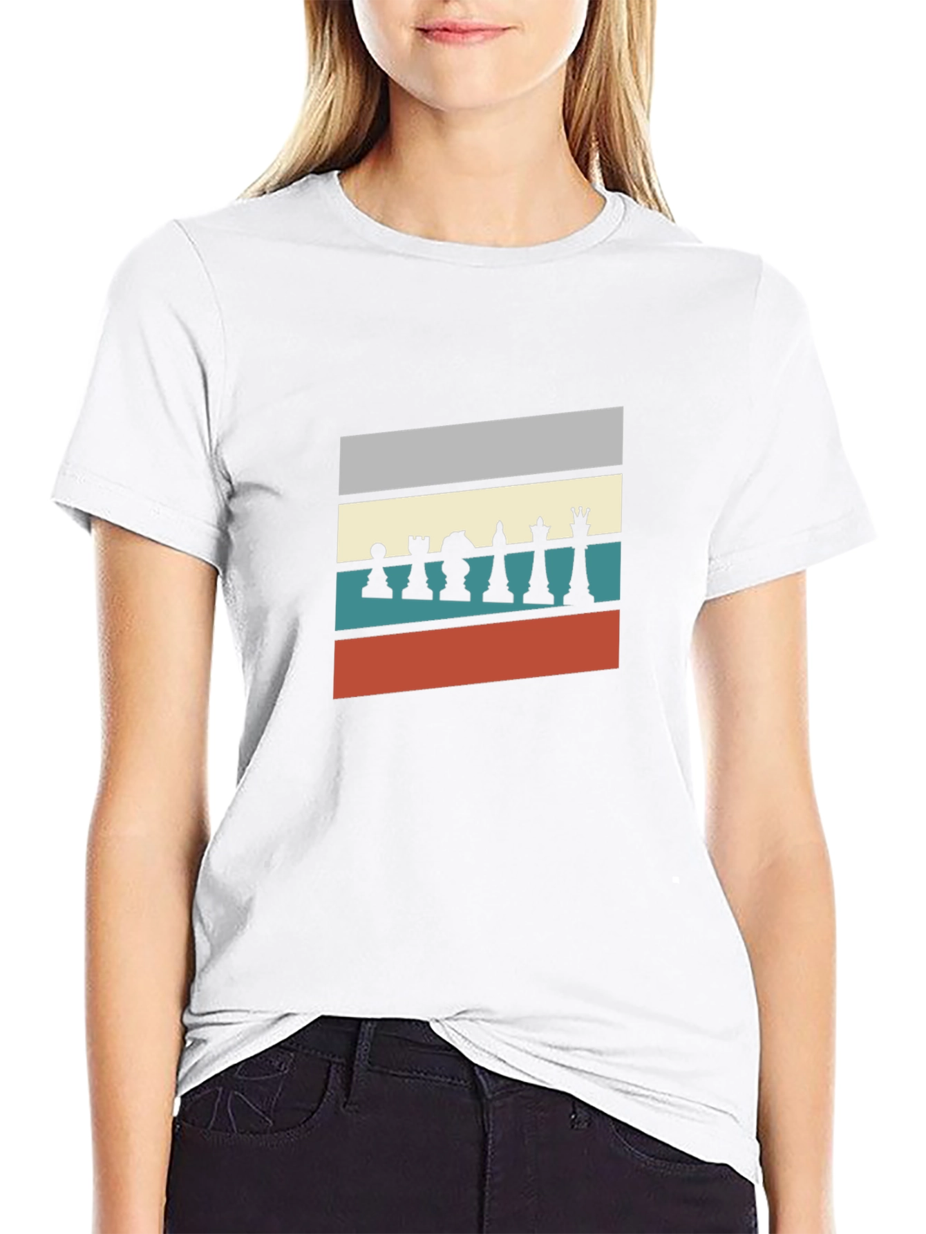 Chess Piece Retro Style Mens T-Shirt