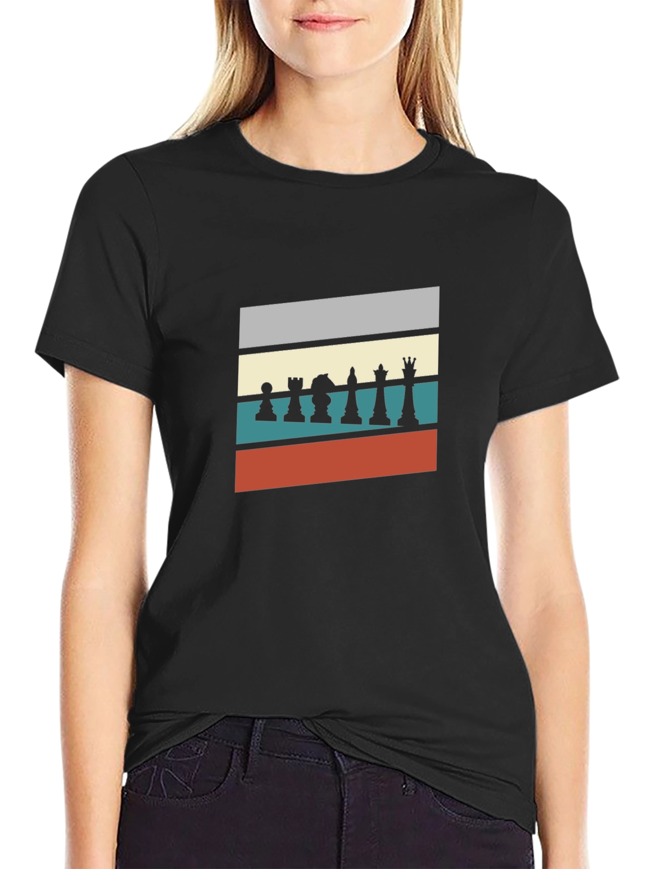 Chess Piece Retro Style Mens T-Shirt