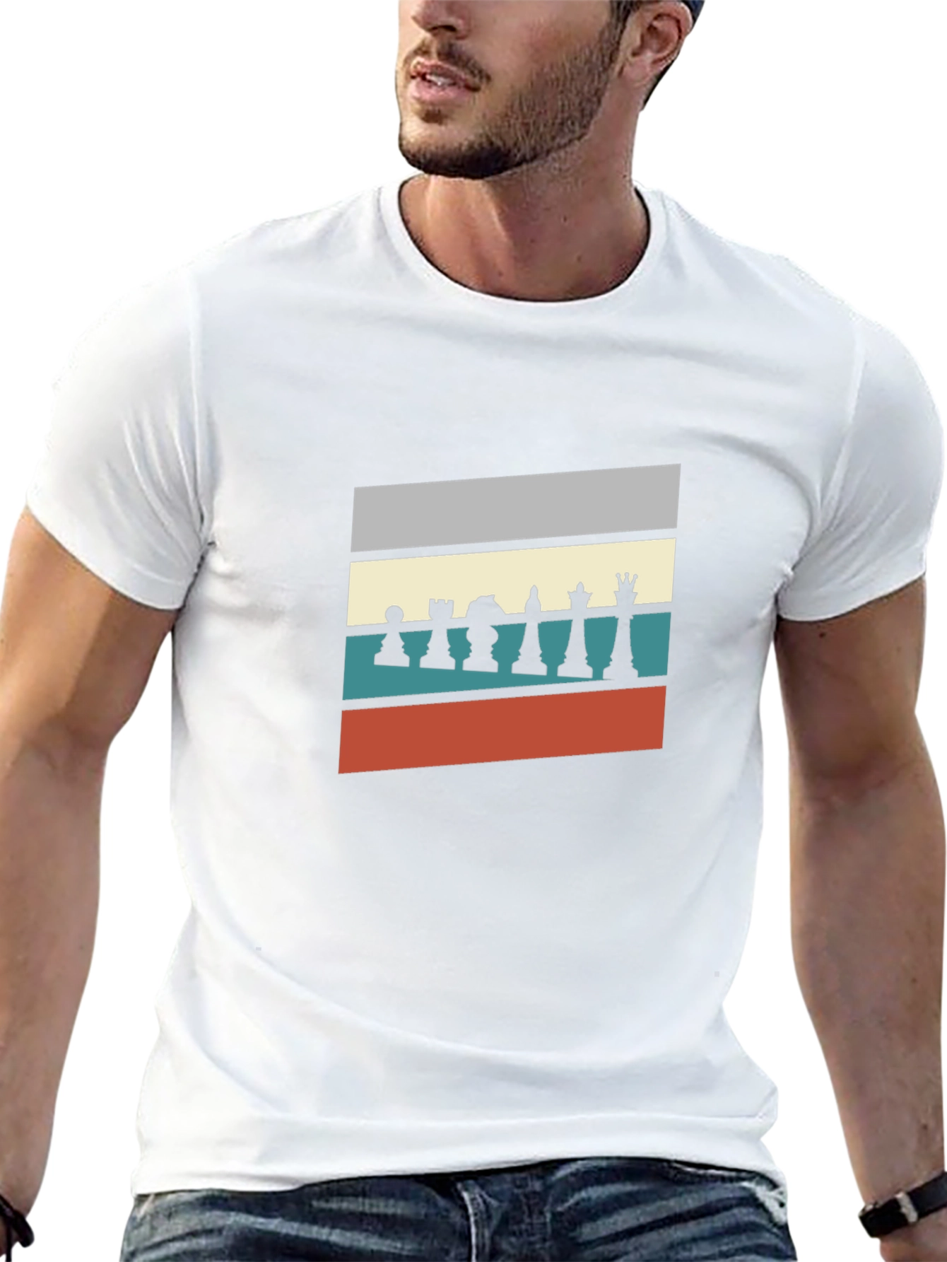 Chess Piece Retro Style Mens T-Shirt
