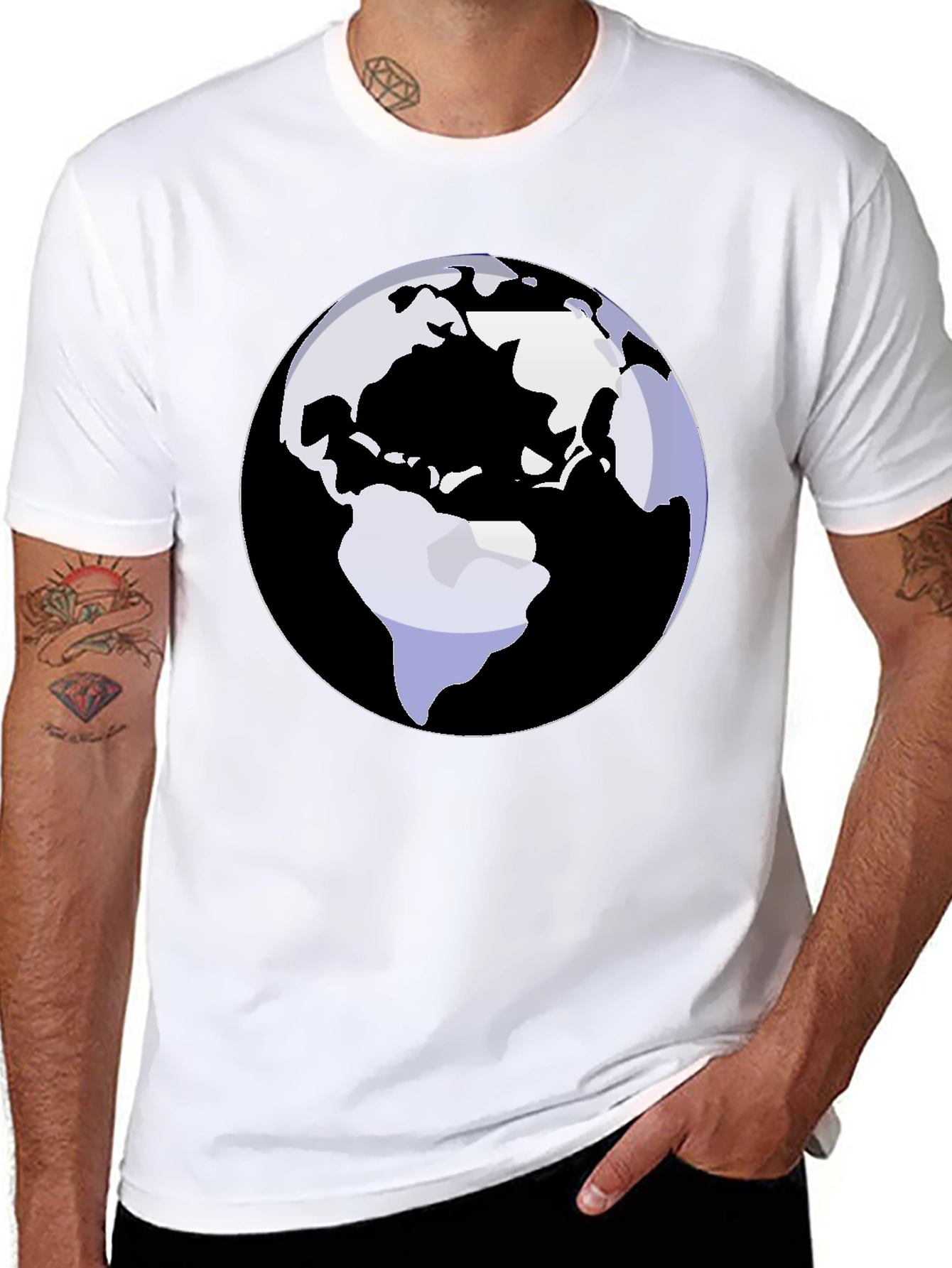 Earth Graphic Tee - Black Cotton Blend