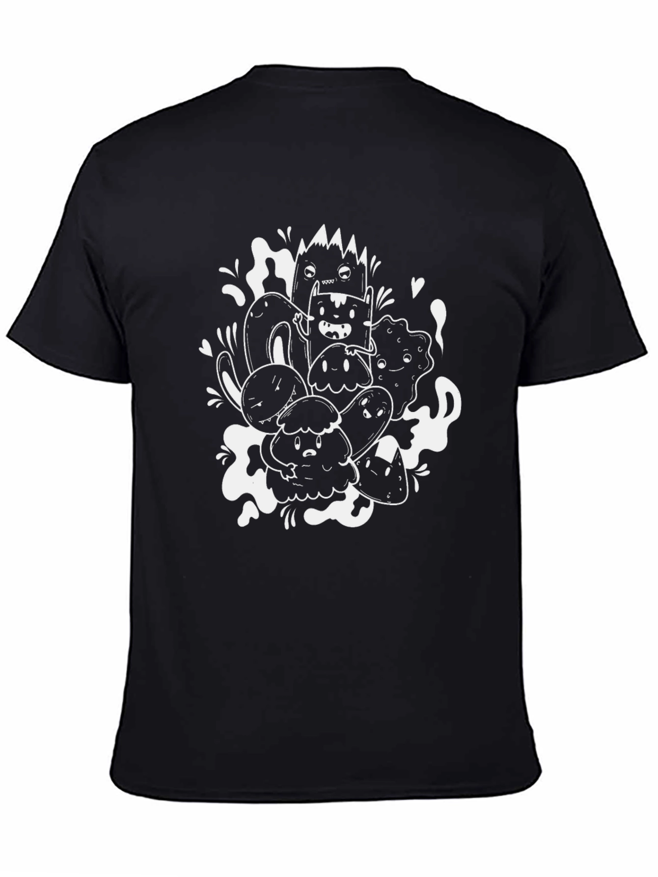 Doodle Art Graphic Tee - Unique Black T-Shirt