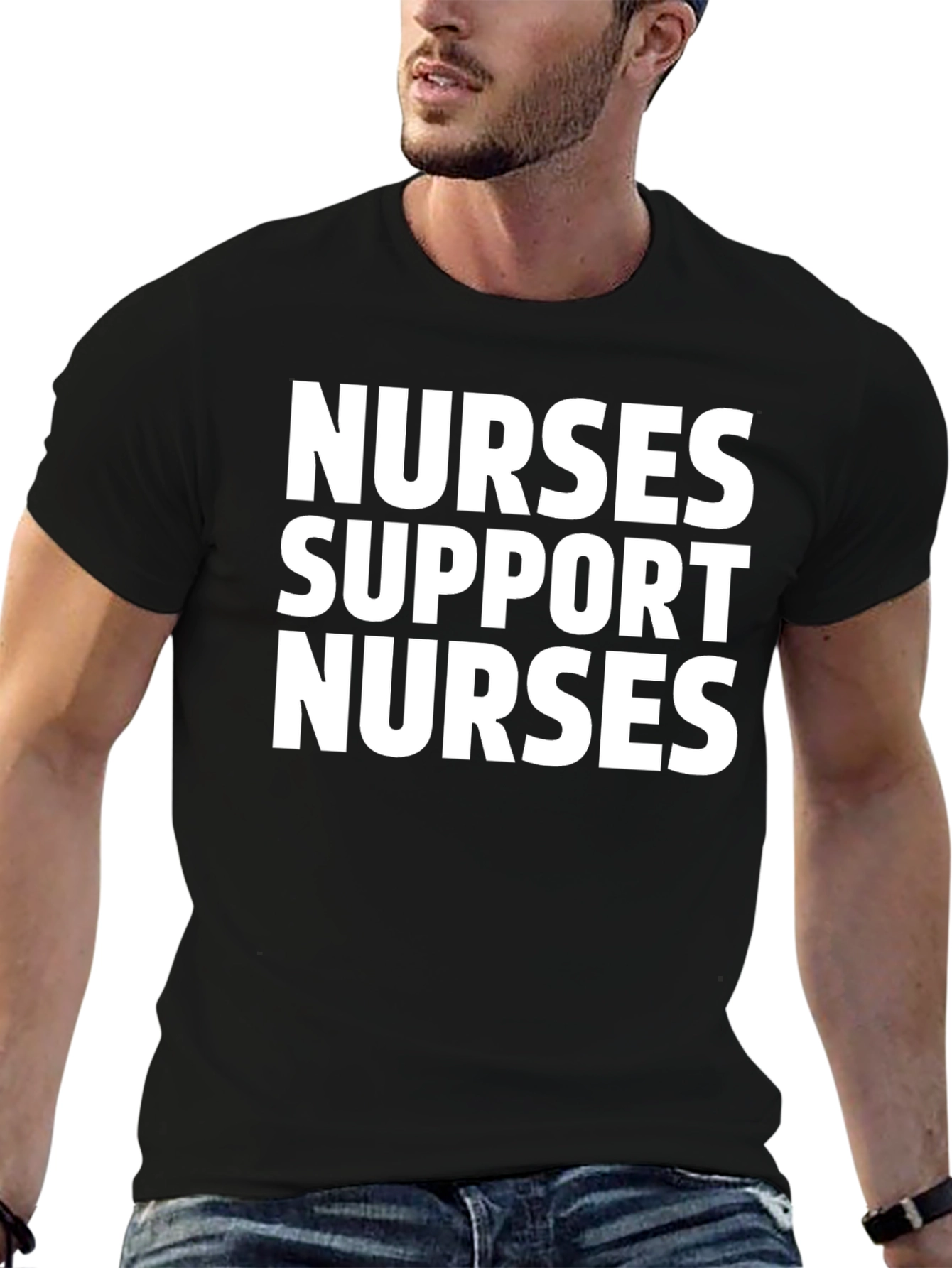 Nurses Support Nurses Black T-Shirt