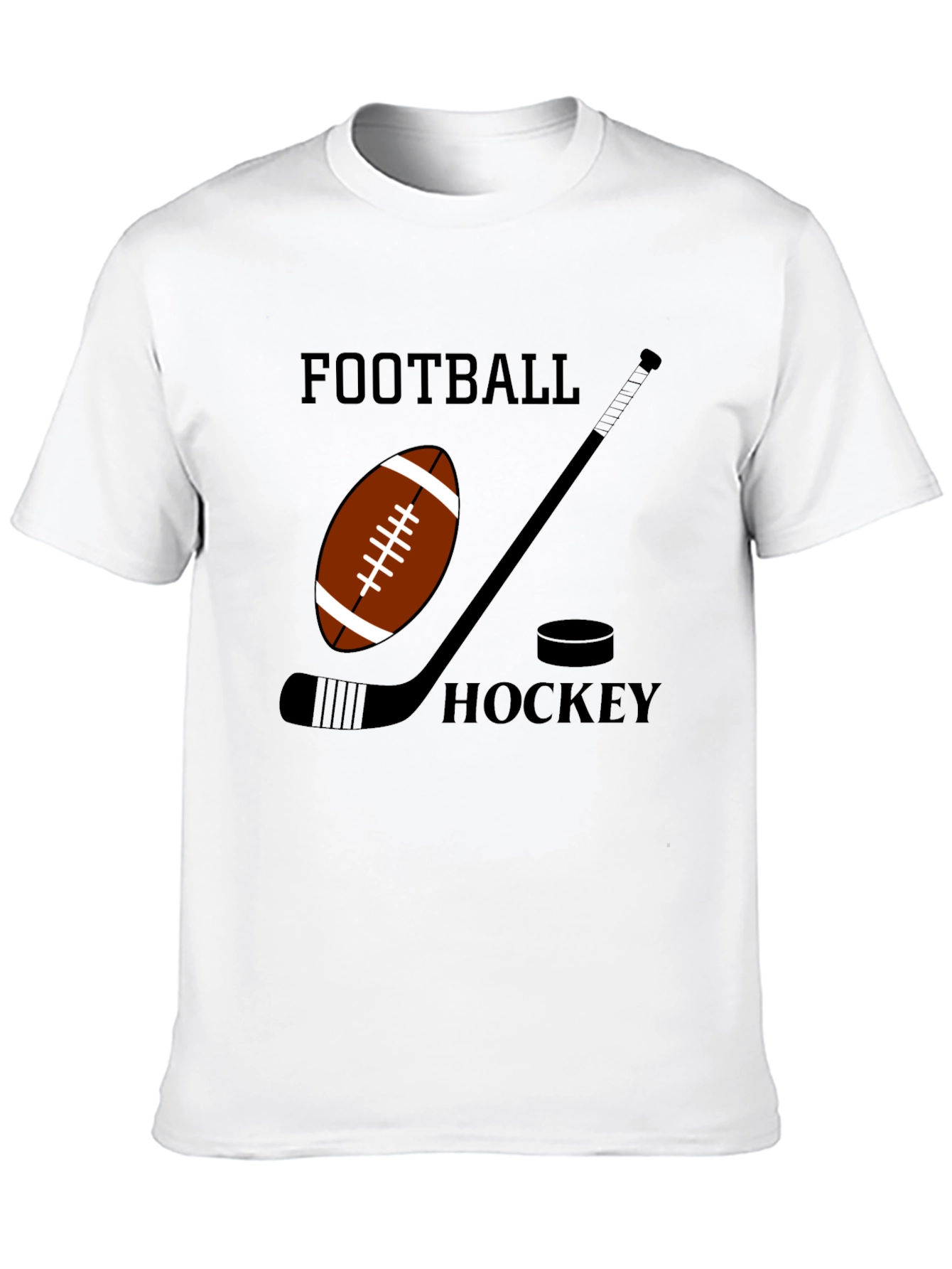 Football & Hockey Graphic Black T-Shirt