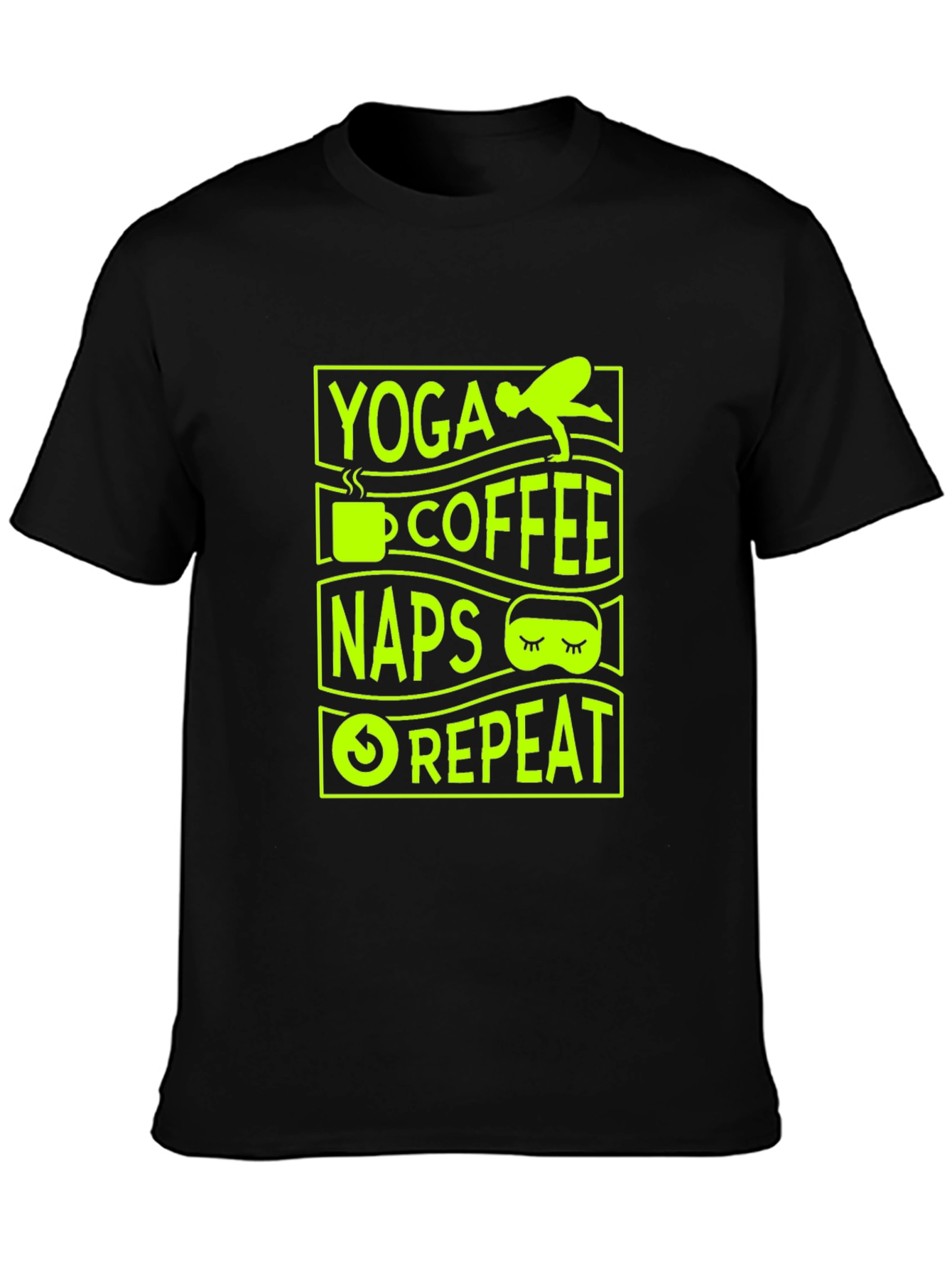Yoga Coffee Naps Repeat Graphic T-Shirt