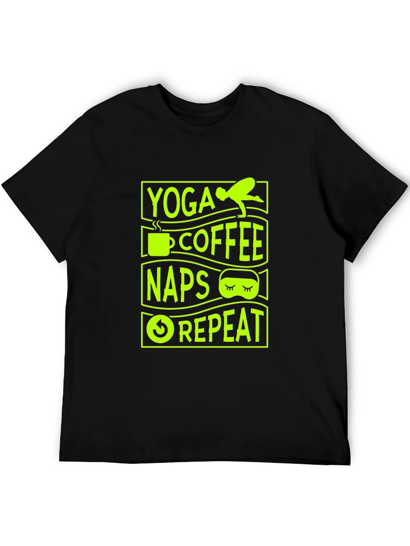 Yoga Coffee Naps Repeat Graphic T-Shirt