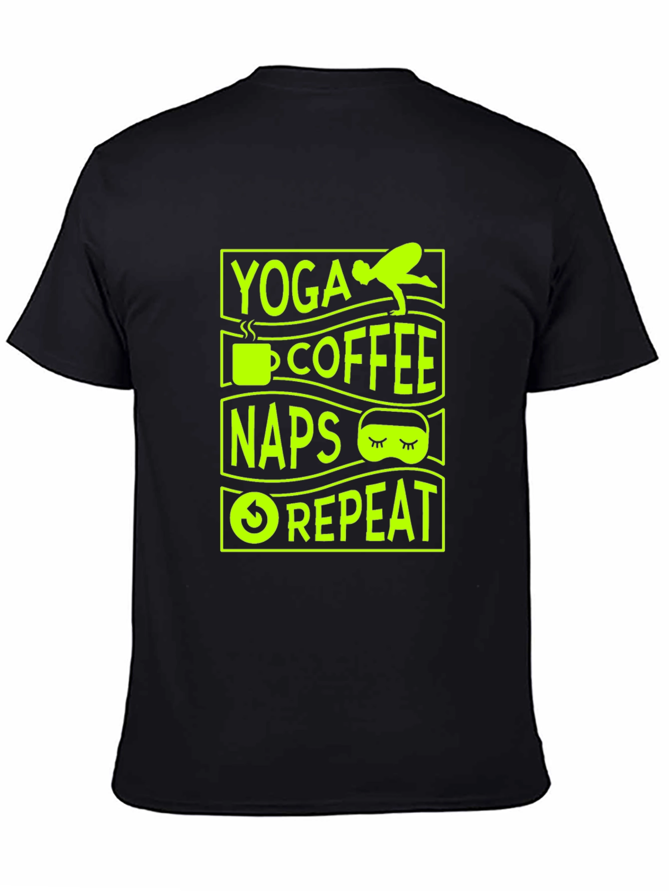 Yoga Coffee Naps Repeat Graphic T-Shirt