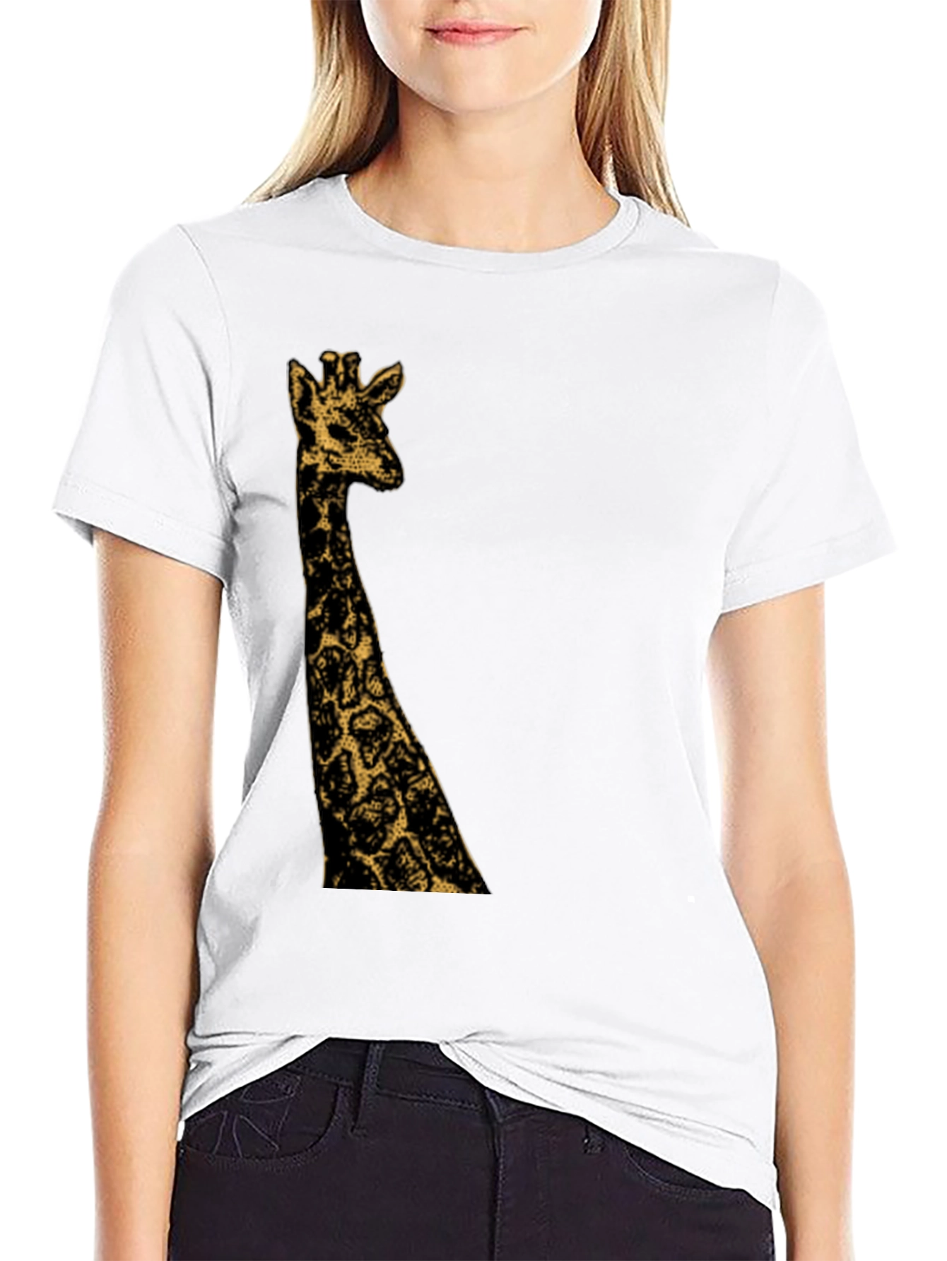 Giraffe Graphic Black T-Shirt - Mens Fashion Tee