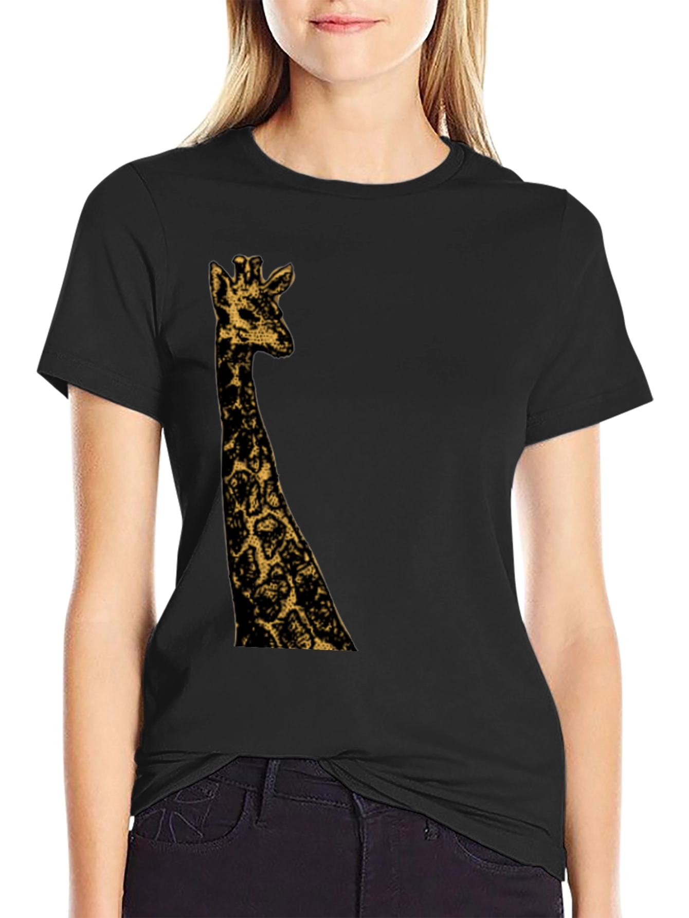 Giraffe Graphic Black T-Shirt - Mens Fashion Tee