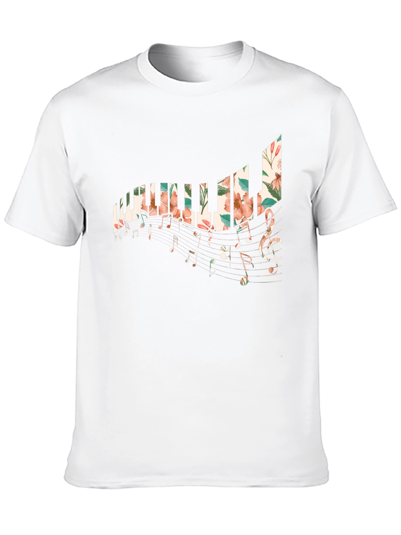Floral Piano Keys T-Shirt