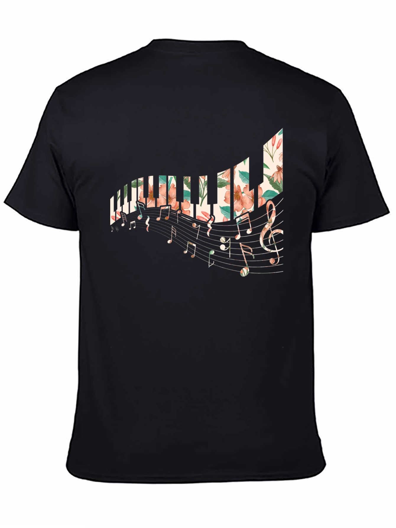 Floral Piano Keys T-Shirt