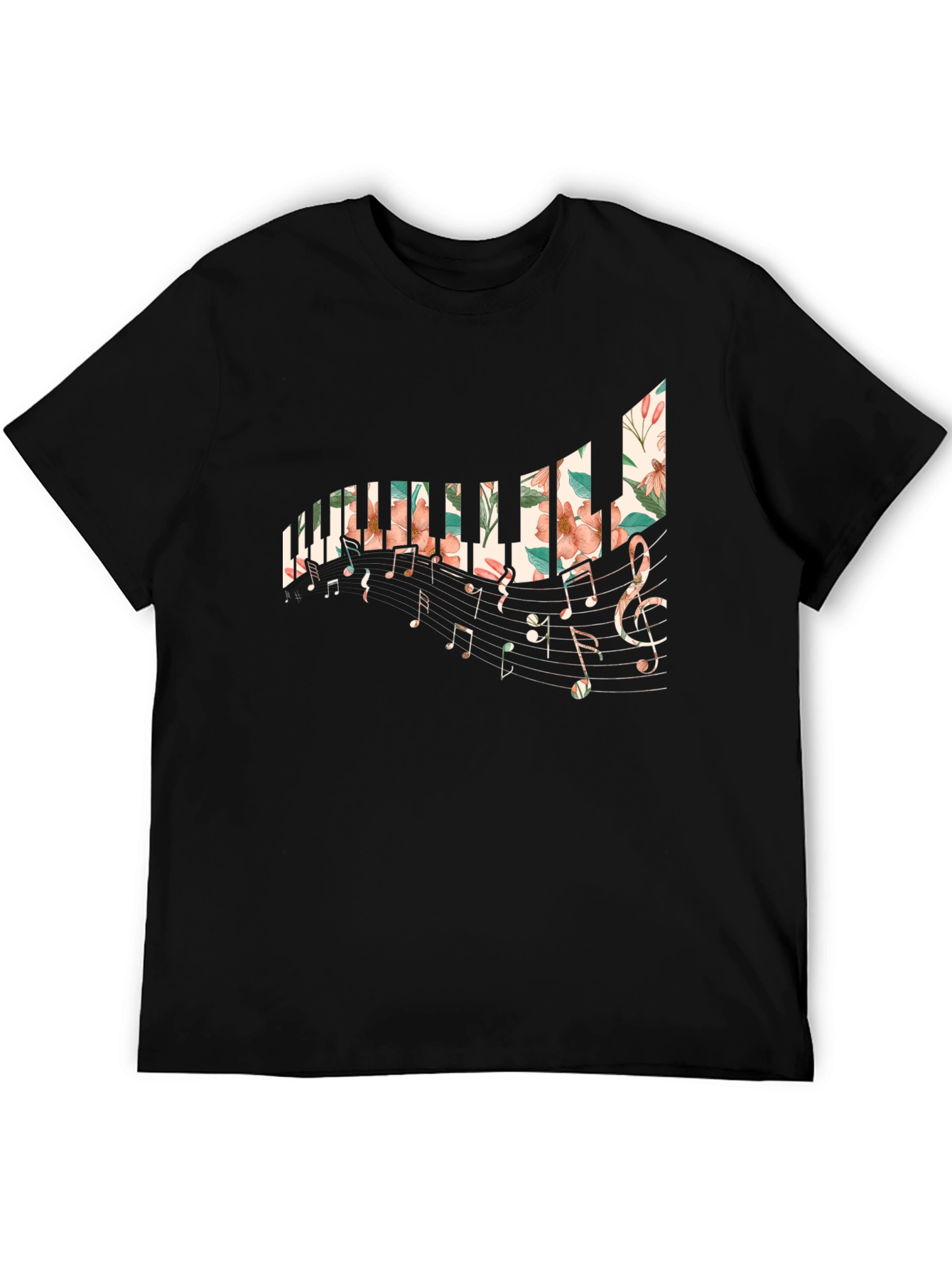 Floral Piano Keys T-Shirt
