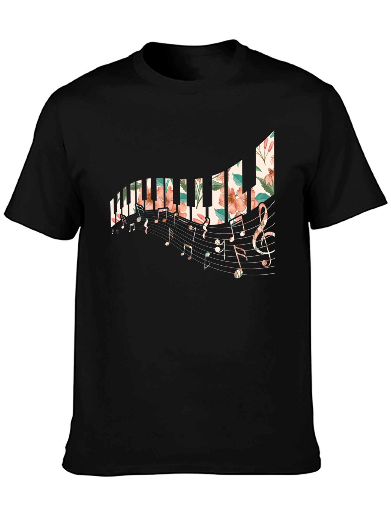 Floral Piano Keys T-Shirt