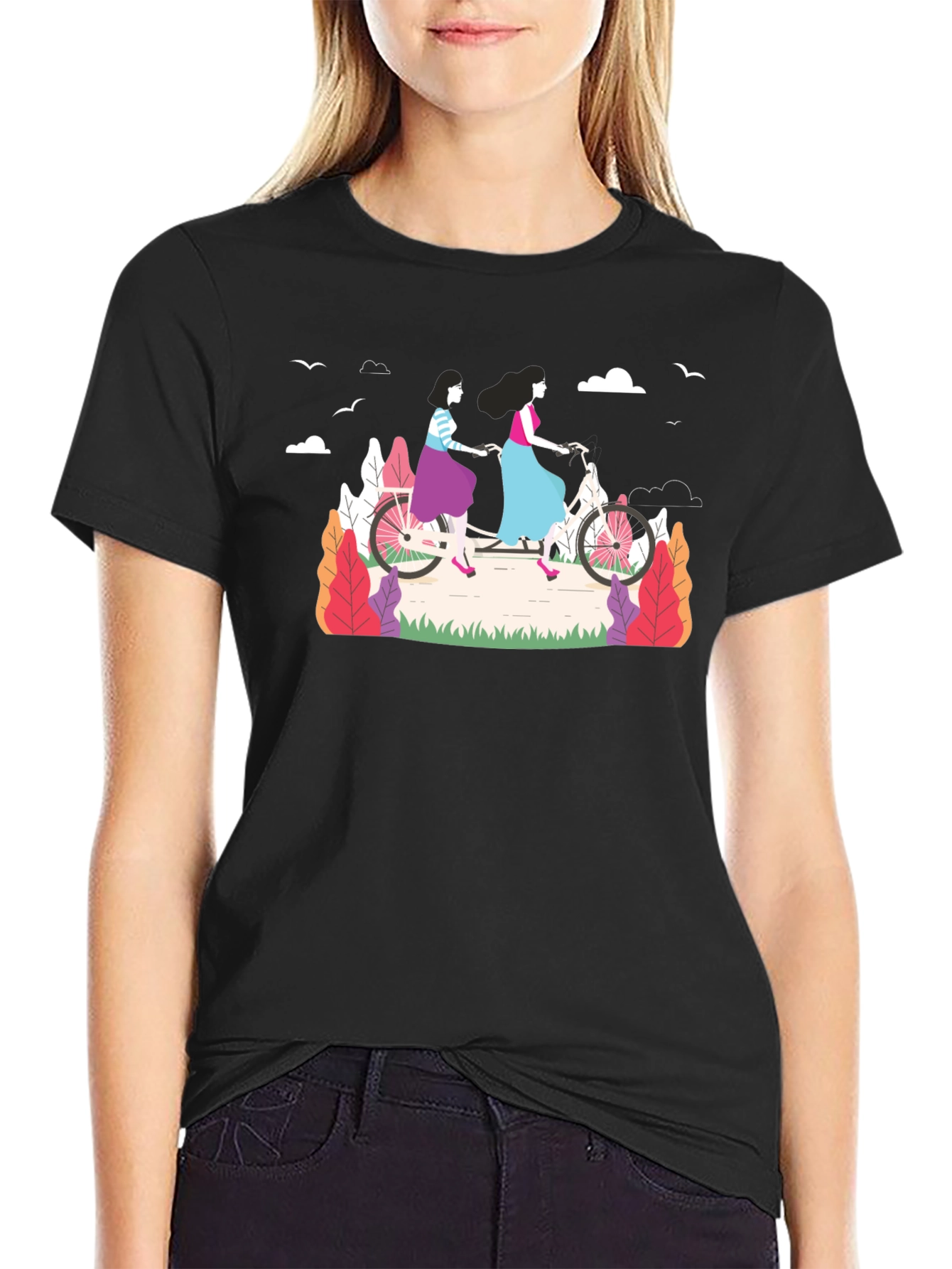Womens Tandem Bike Graphic Tee
