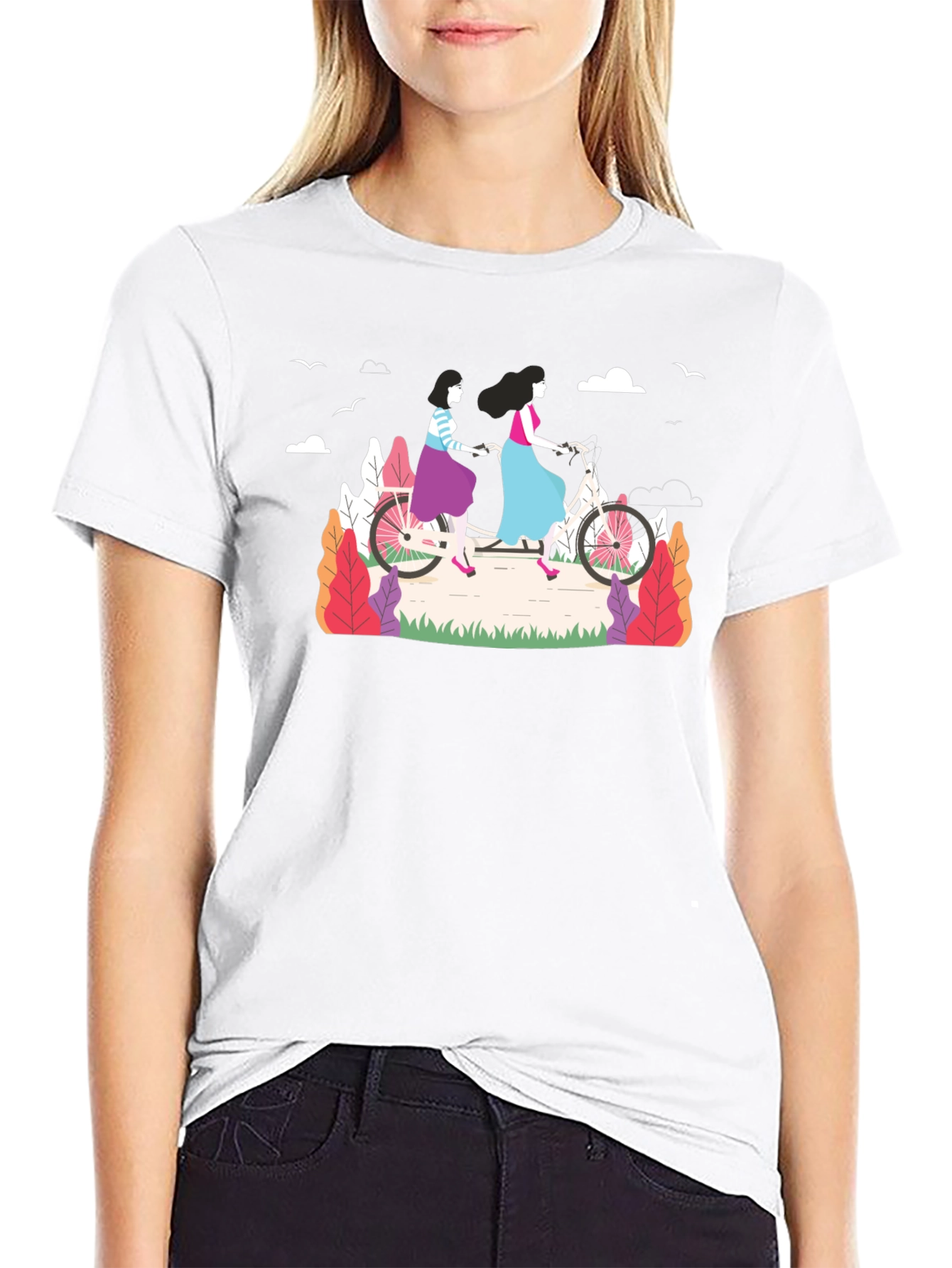 Womens Tandem Bike Graphic Tee