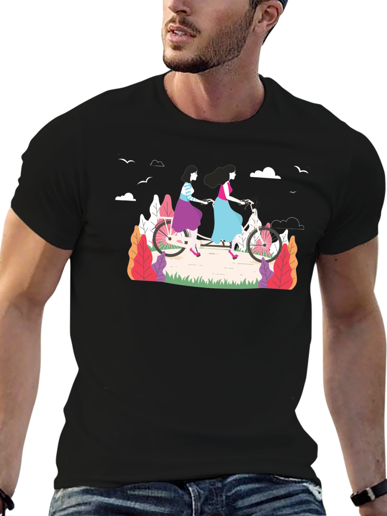 Womens Tandem Bike Graphic Tee