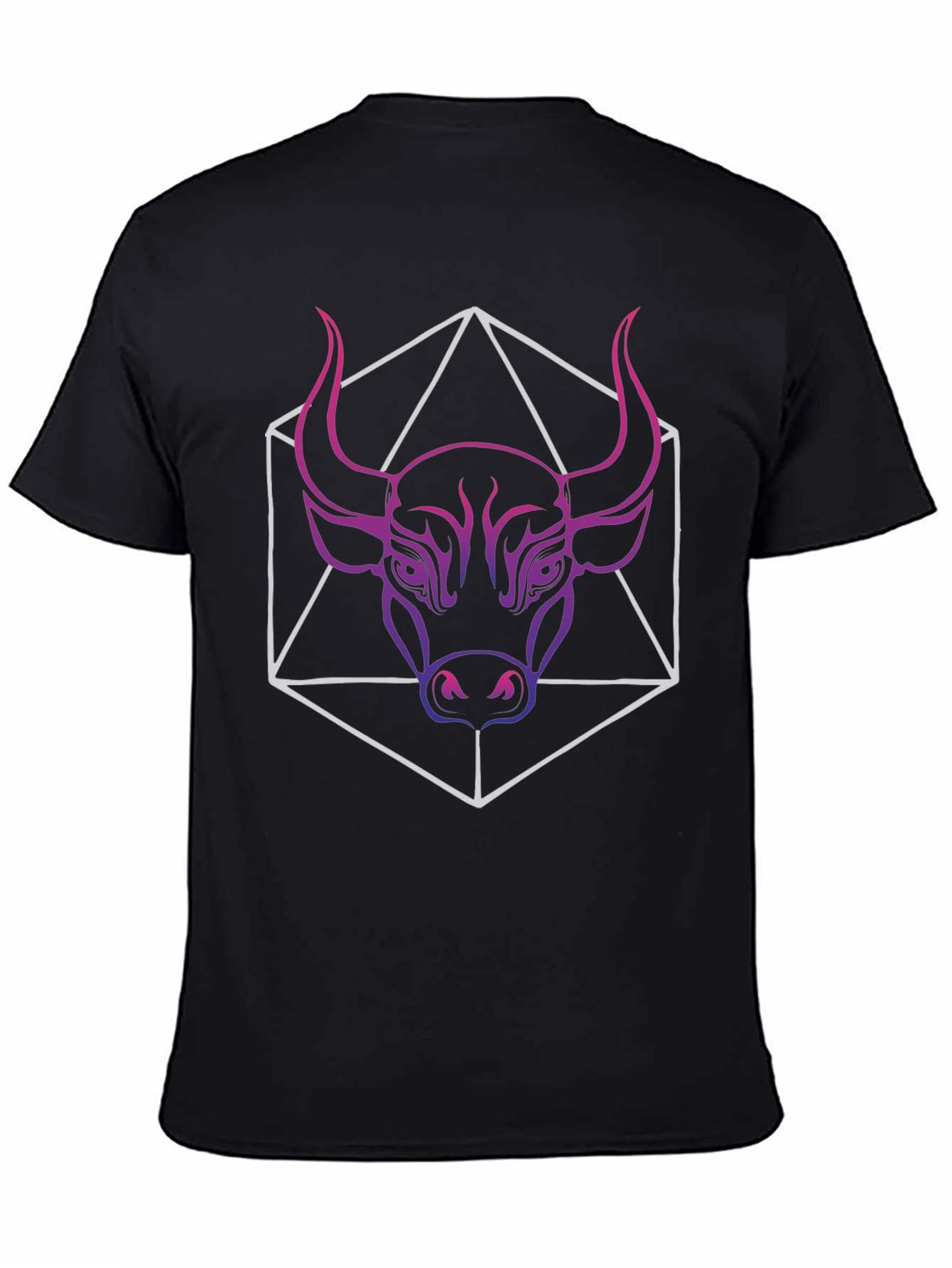 Geometric Bull Graphic Tee - Mens Black T-Shirt