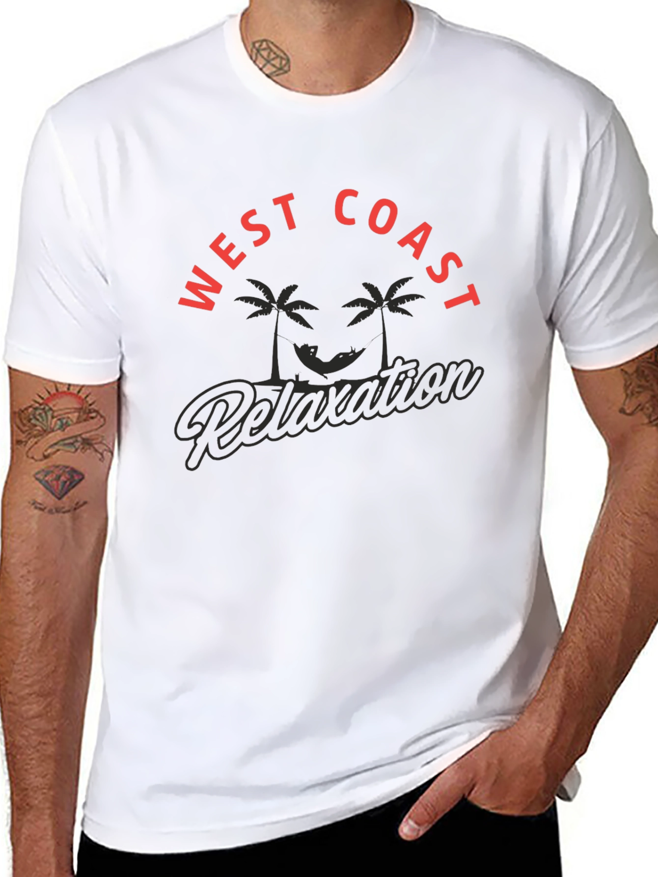 West Coast Relaxation Black Graphic Tee