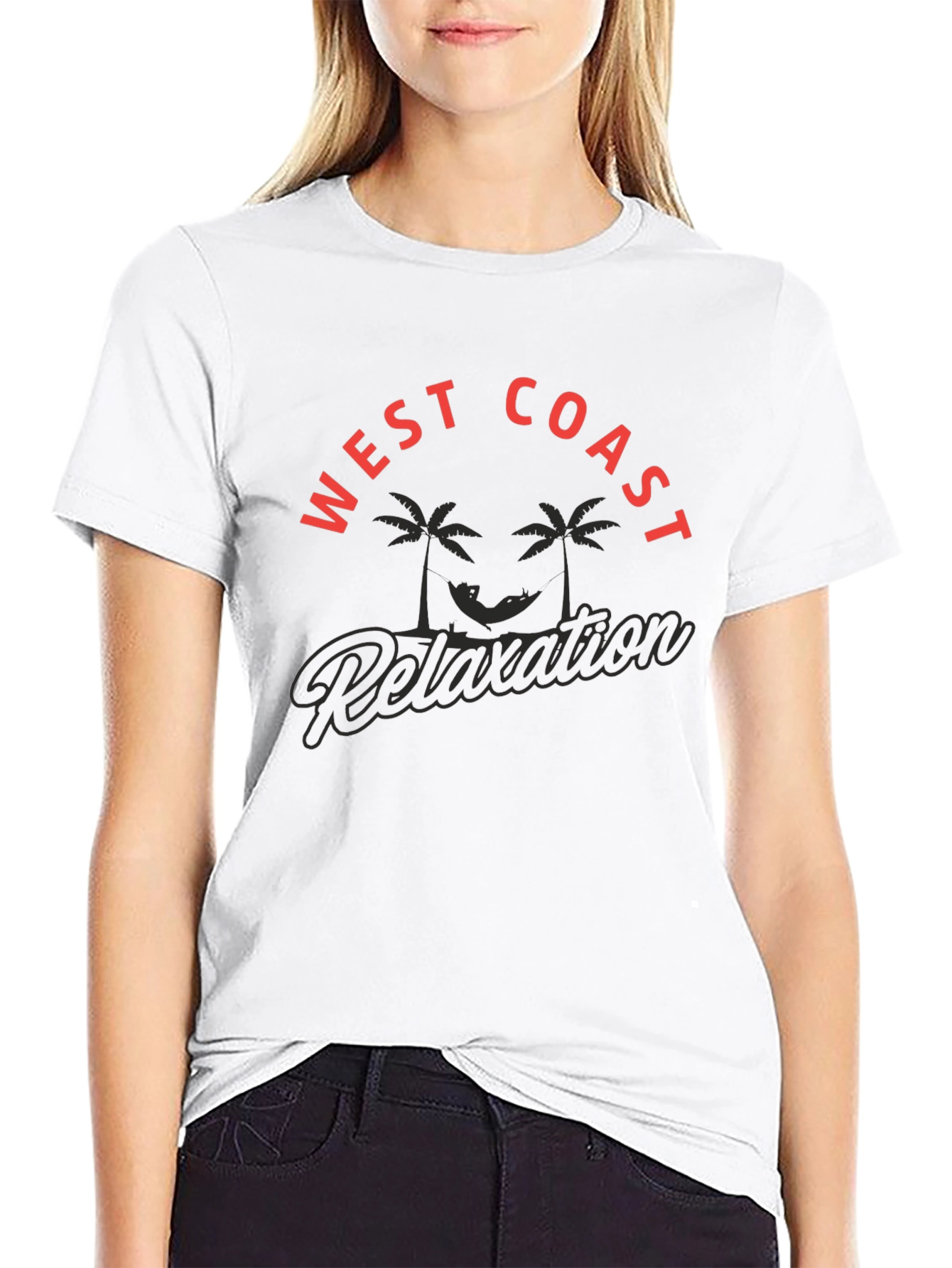 West Coast Relaxation Black Graphic Tee