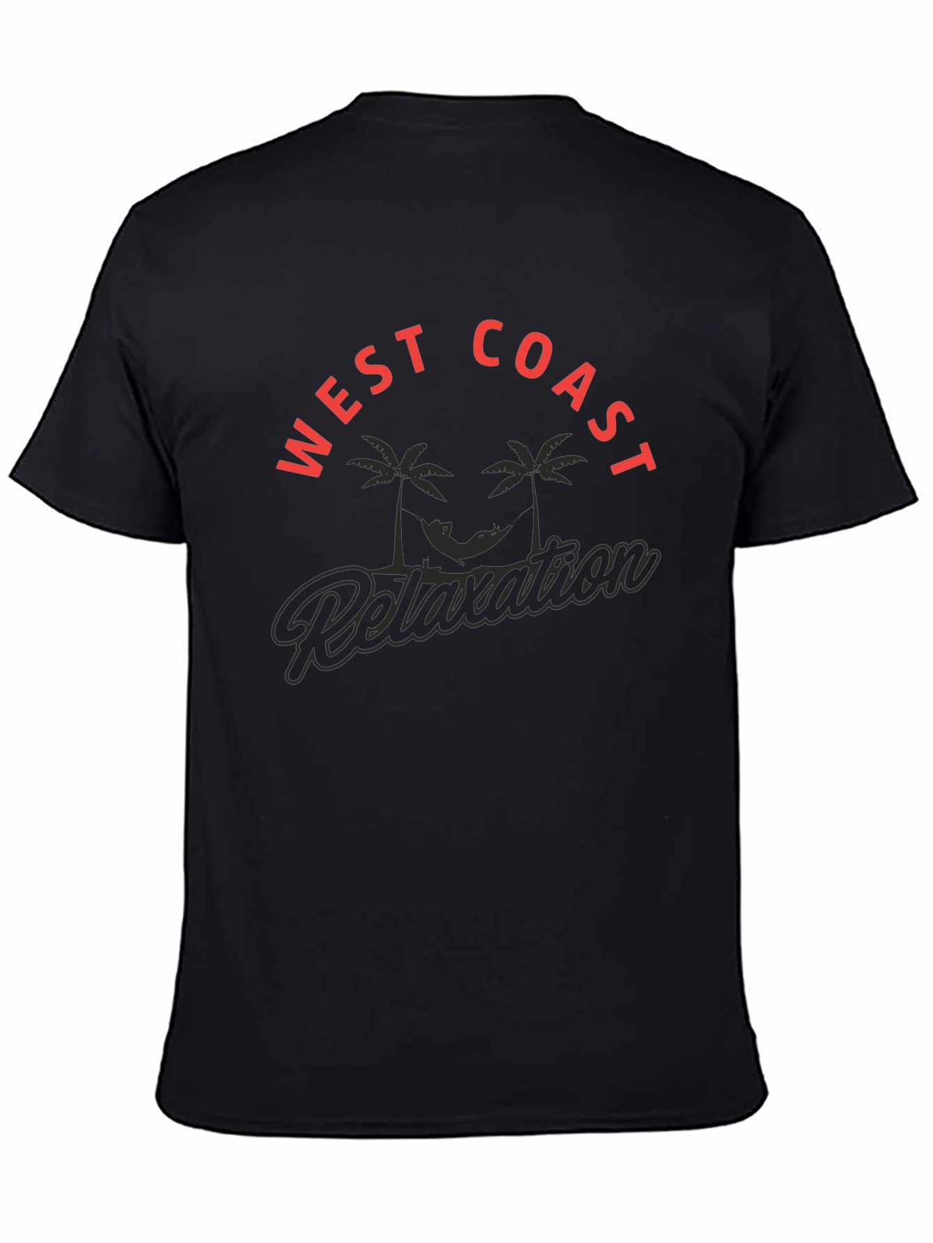 West Coast Relaxation Black Graphic Tee