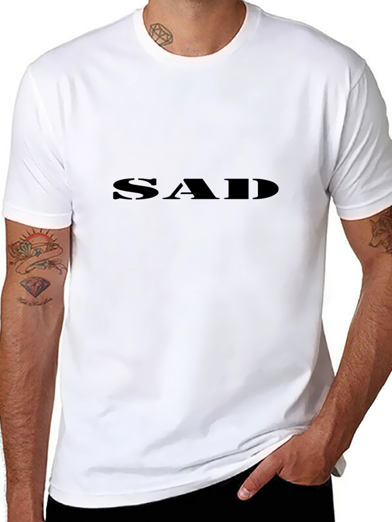 Mens Black SAD Graphic T-Shirt