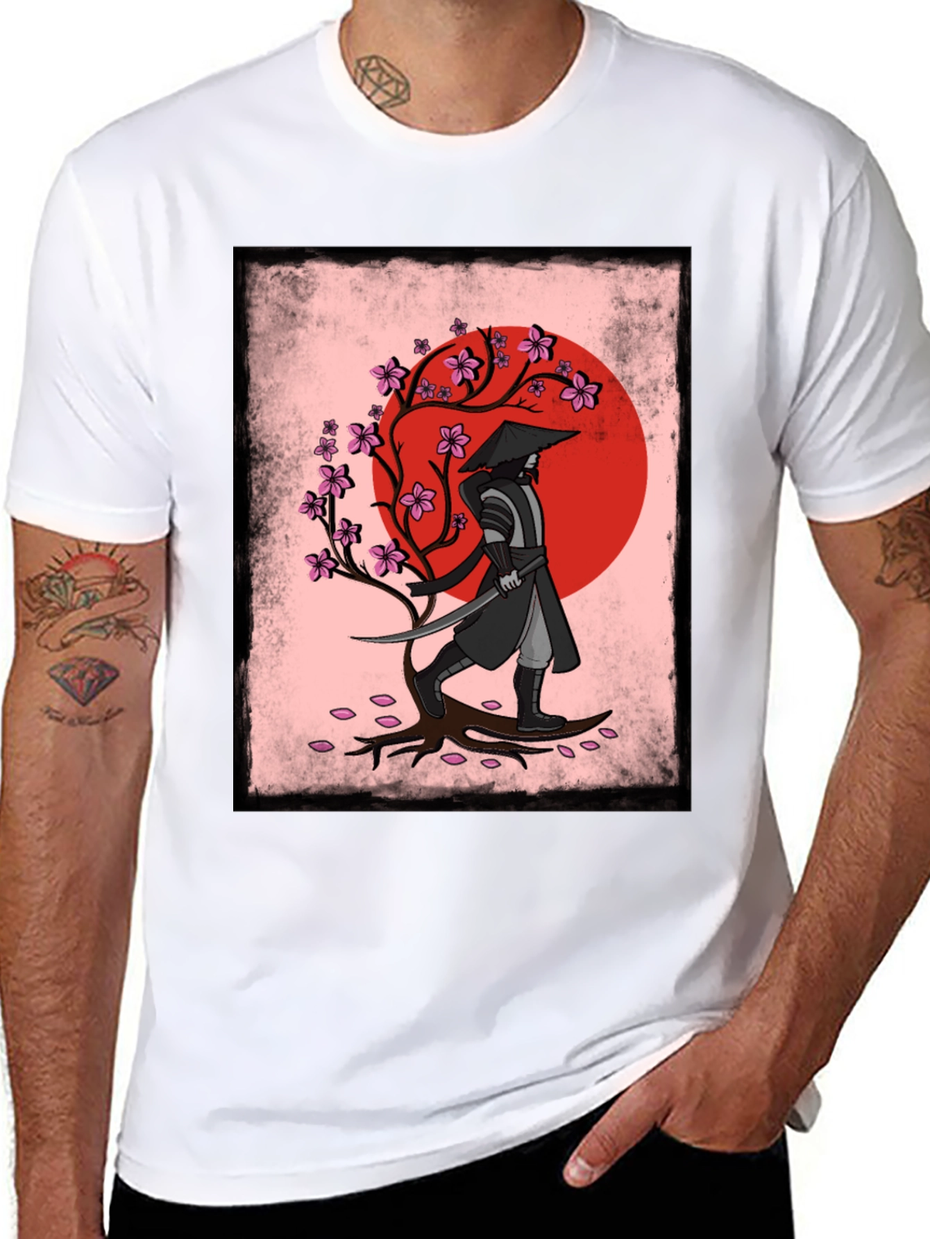 Samurai Warrior Graphic T-Shirt - Japanese Art
