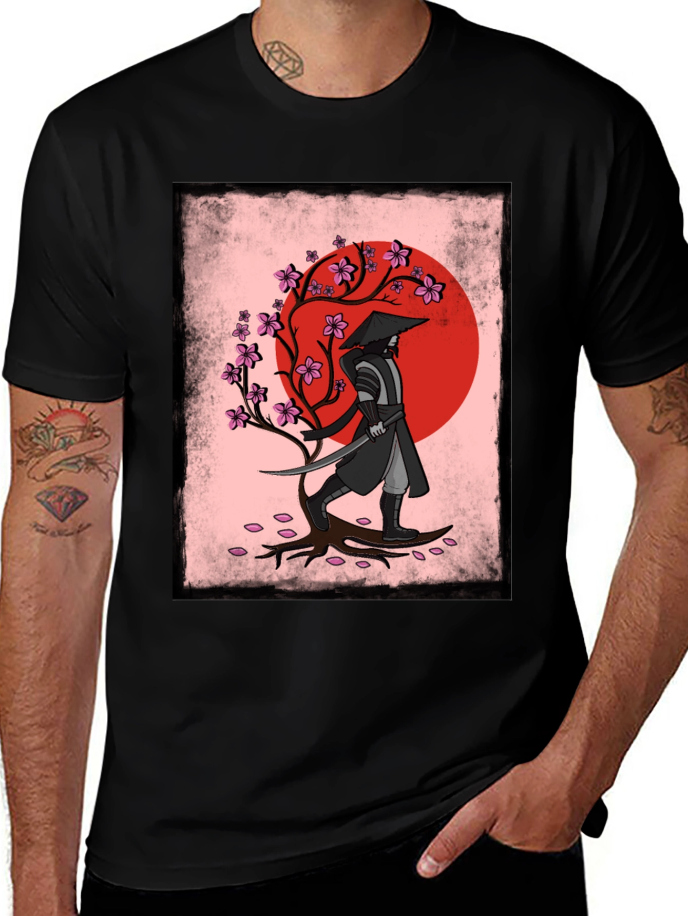Samurai Warrior Graphic T-Shirt - Japanese Art