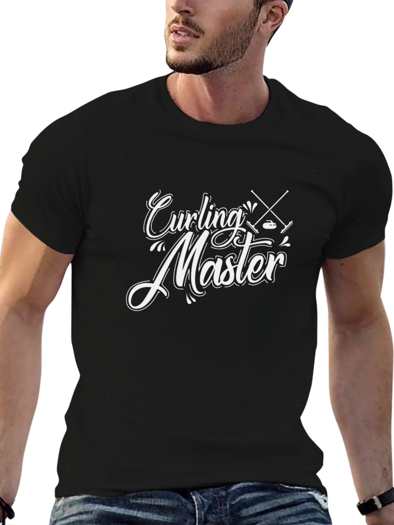 Curling Master T-Shirt - Black Graphic Tee
