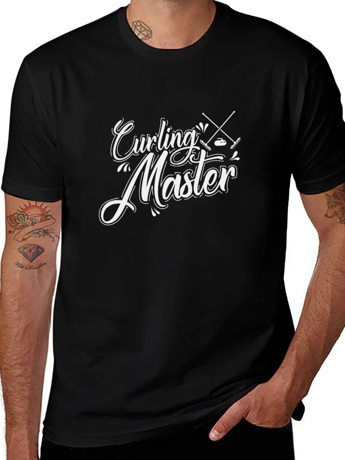 Curling Master T-Shirt - Black Graphic Tee