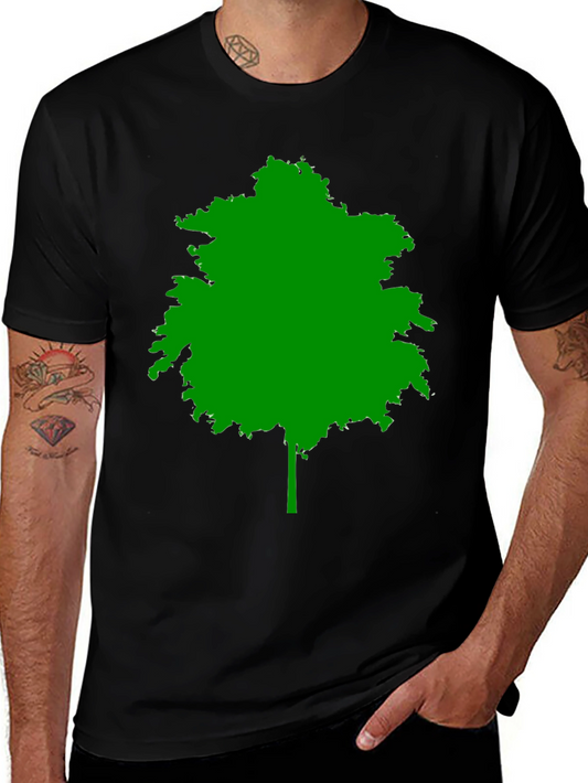 Green Tree Silhouette Black T-Shirt