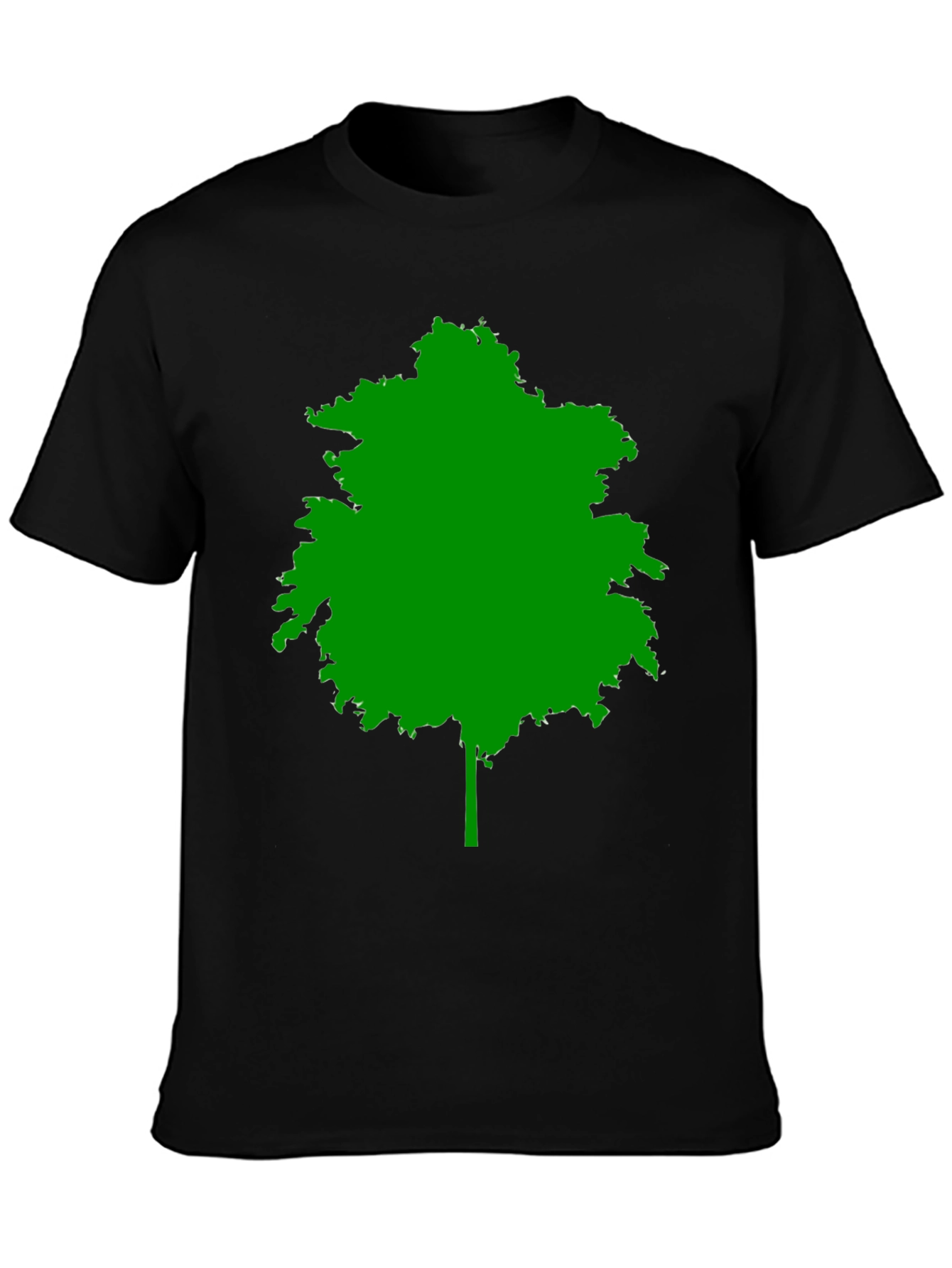 Green Tree Silhouette Black T-Shirt