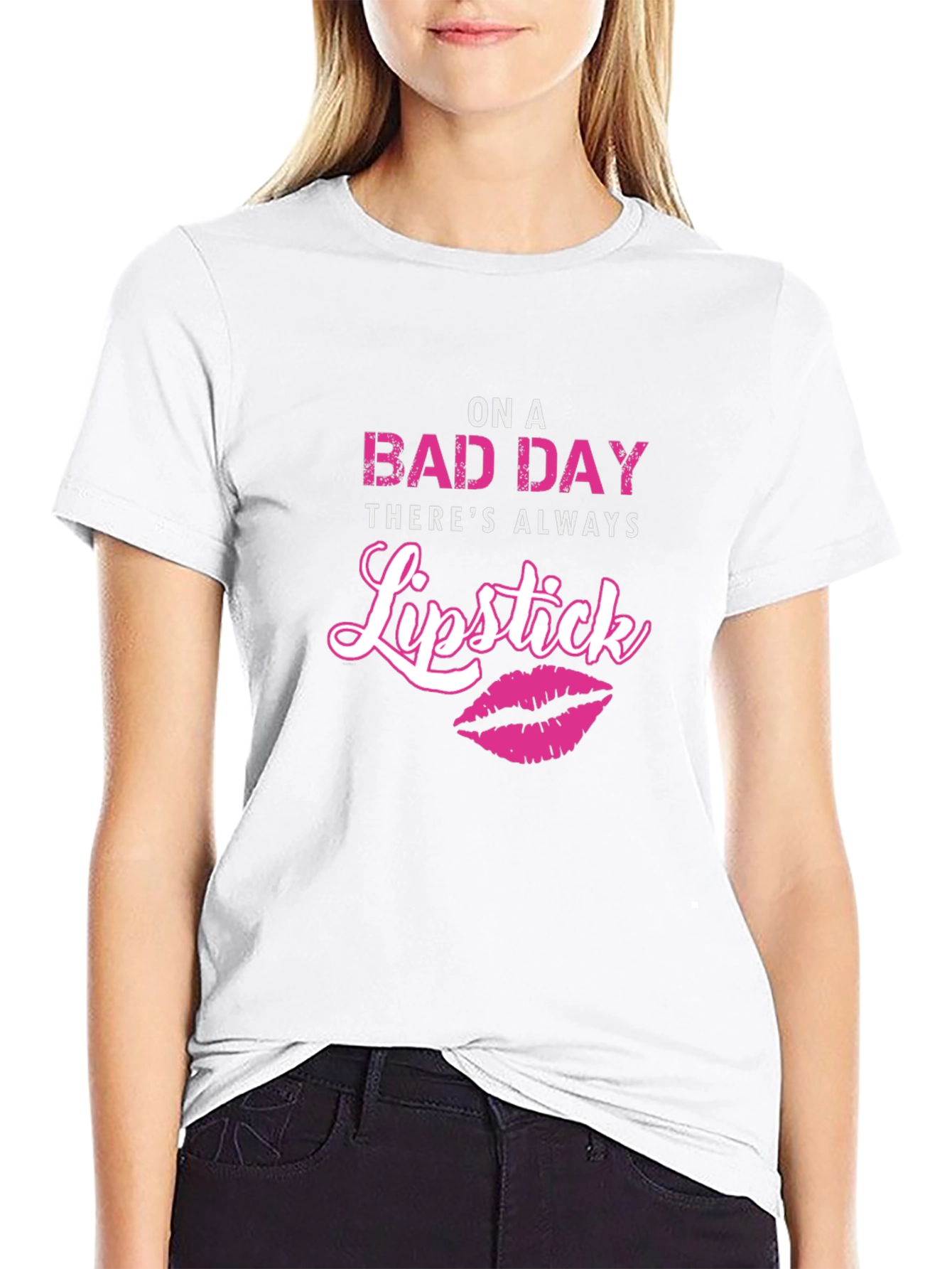 Lipstick Bad Day Graphic T-Shirt
