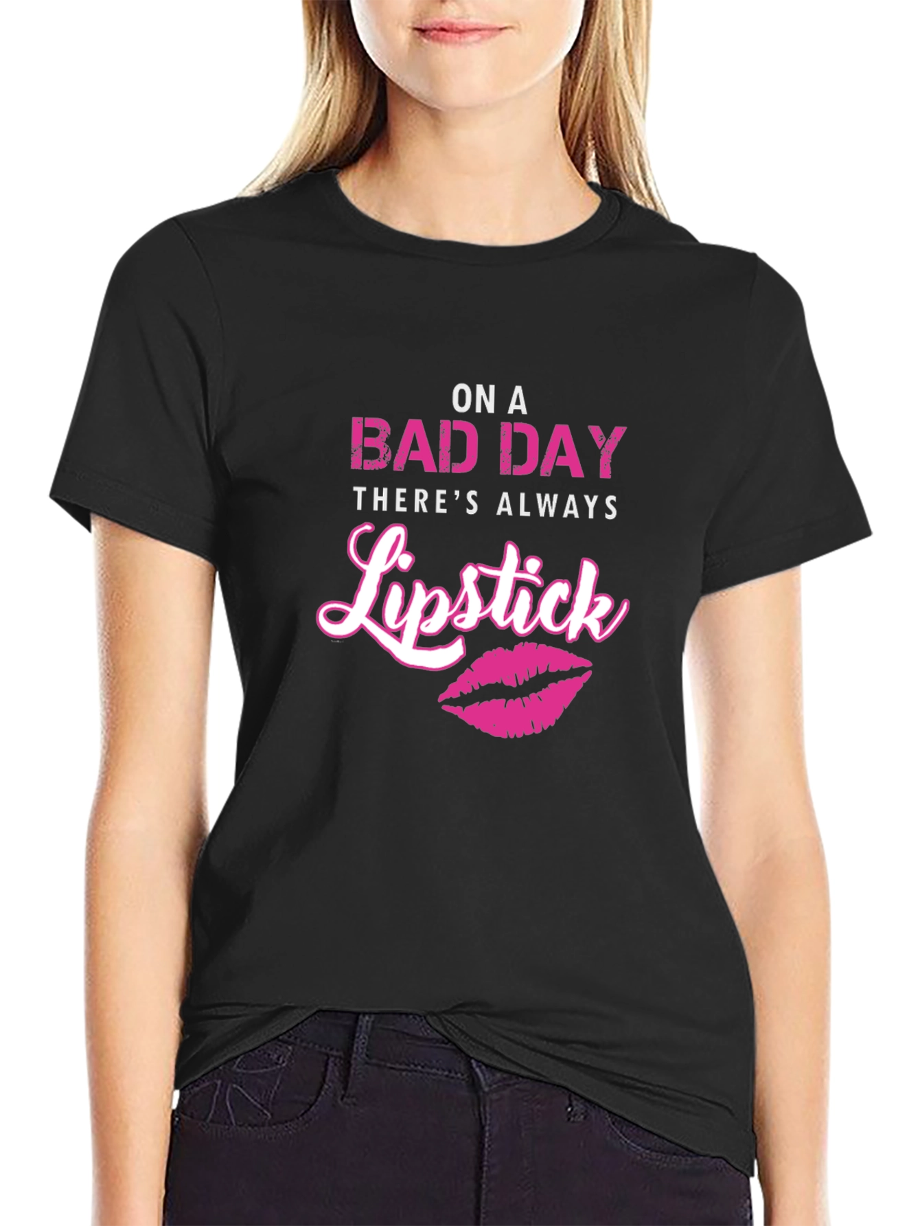 Lipstick Bad Day Graphic T-Shirt