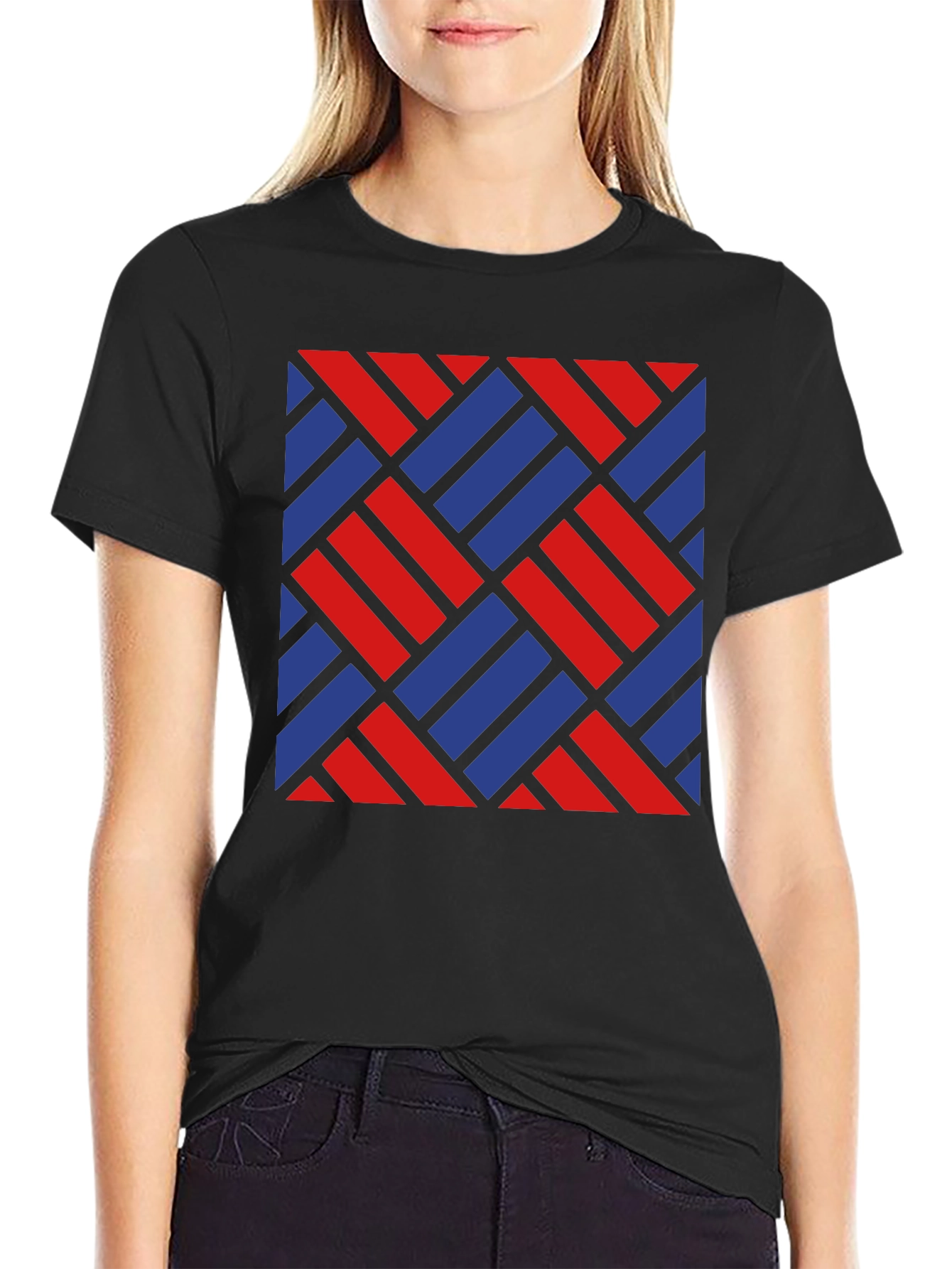 Geometric Woven Pattern Tee - Bold Style