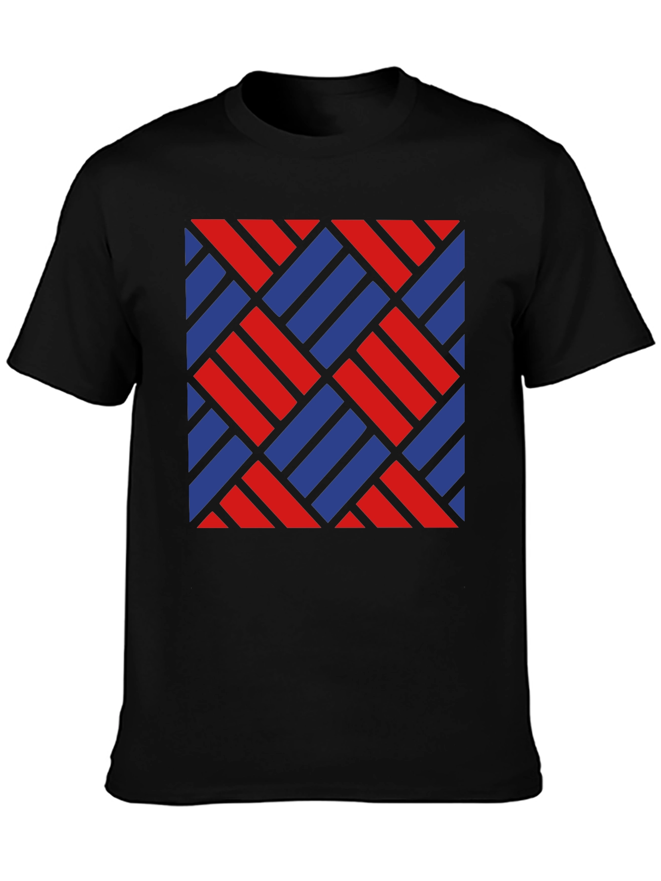 Geometric Woven Pattern Tee - Bold Style