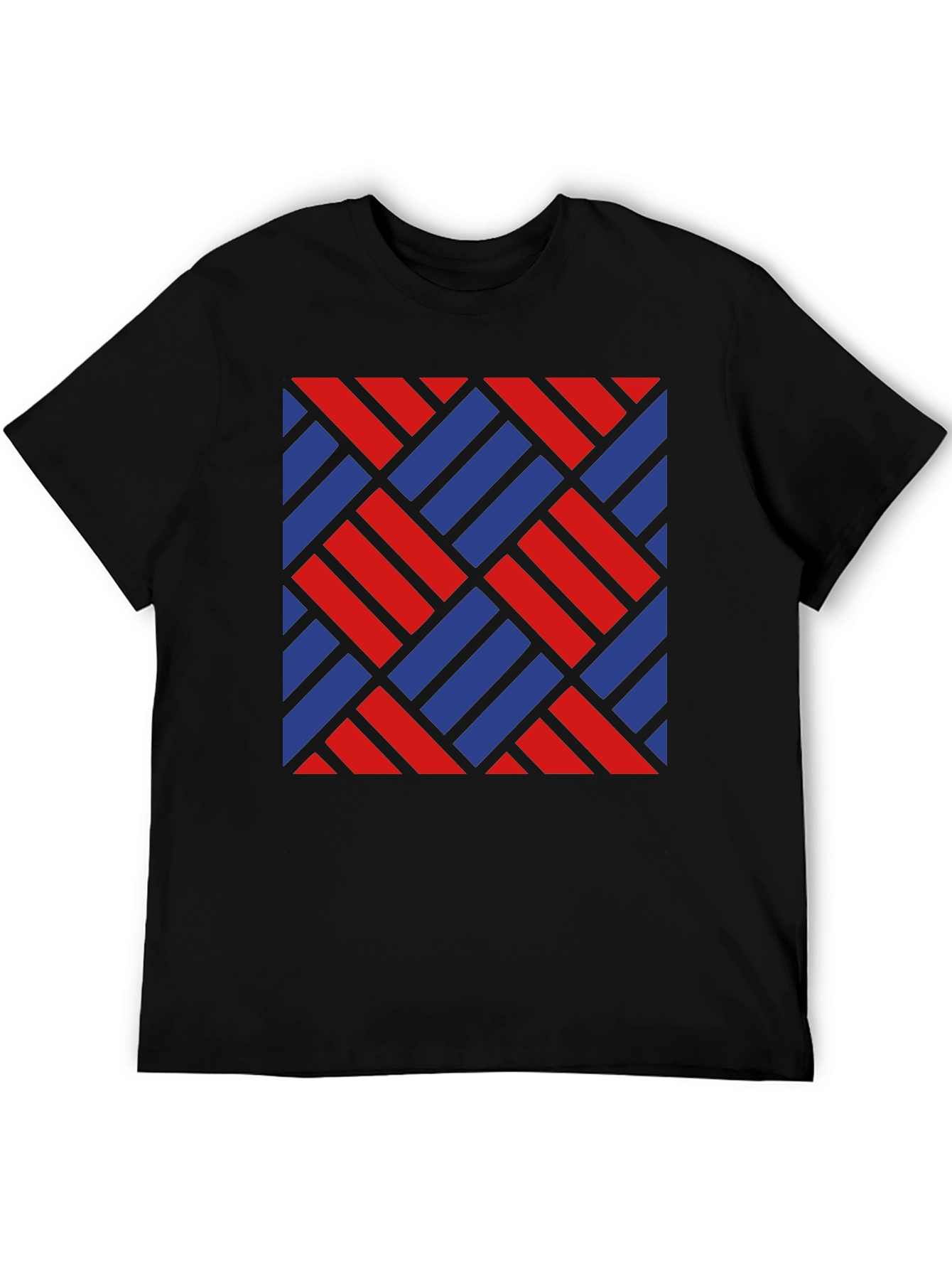 Geometric Woven Pattern Tee - Bold Style