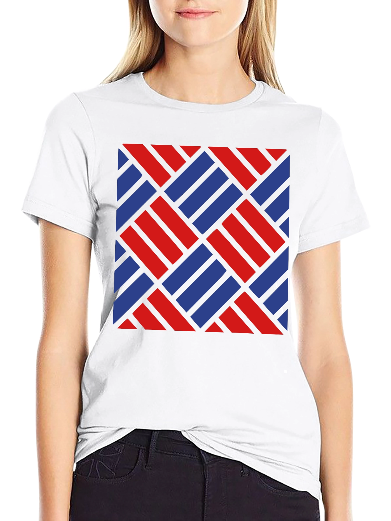 Geometric Woven Pattern Tee - Bold Style
