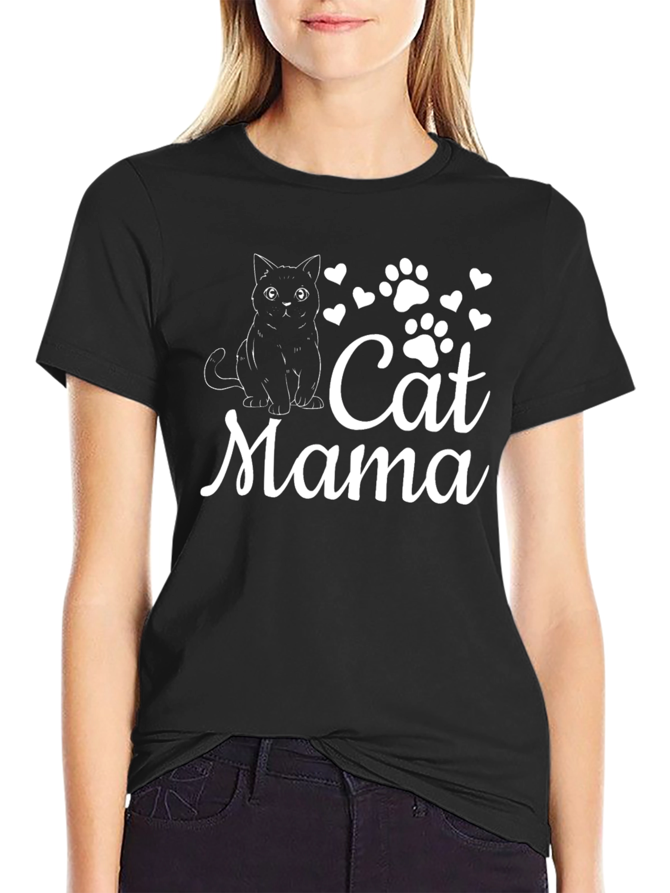 Cat Mama T-Shirt - Black Cat Lover Tee
