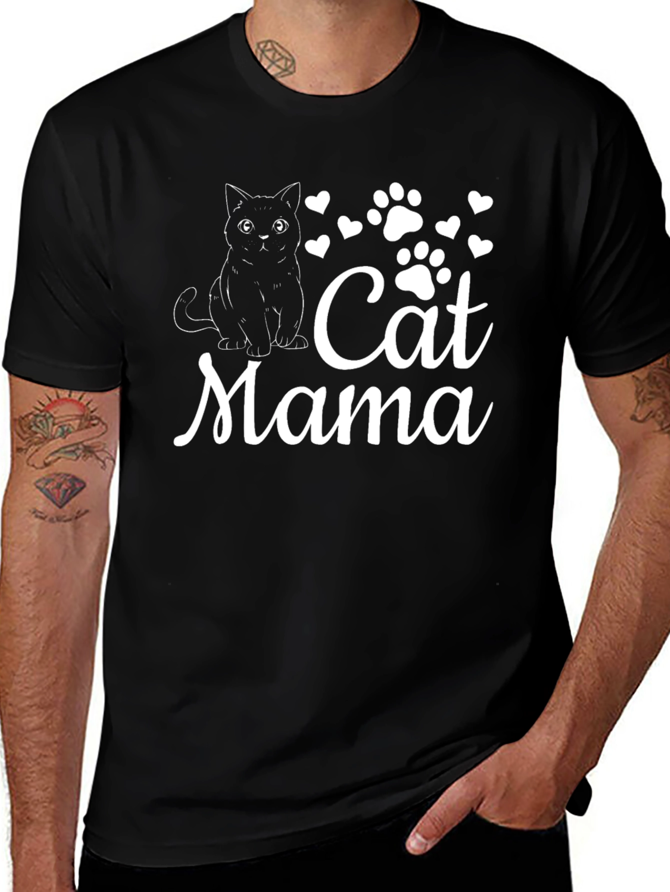 Cat Mama T-Shirt - Black Cat Lover Tee