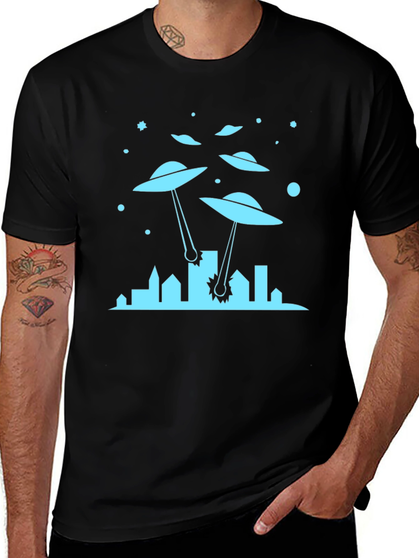 UFO Invasion T-Shirt - Sci-Fi Alien Attack