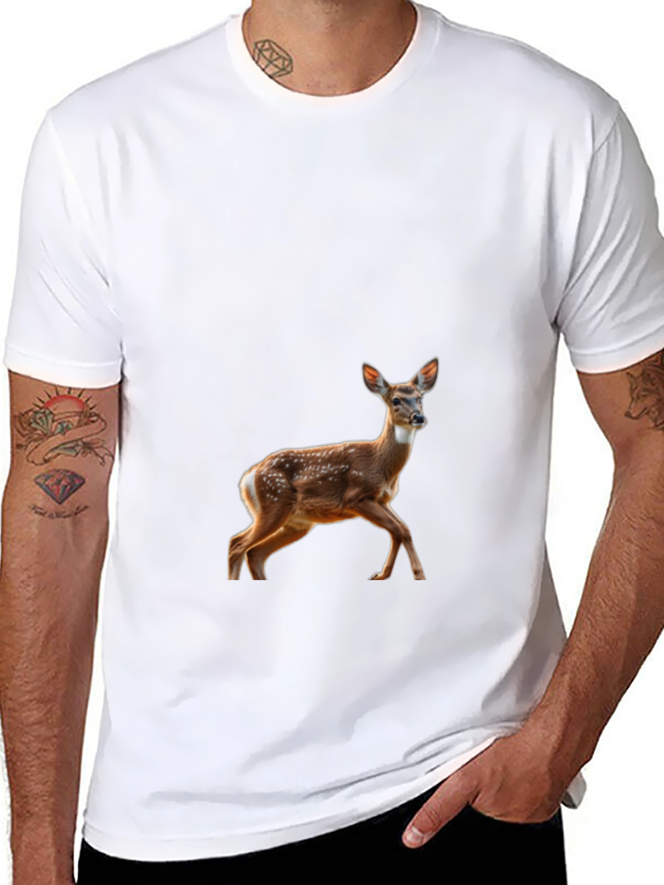 Deer Graphic Black T-Shirt